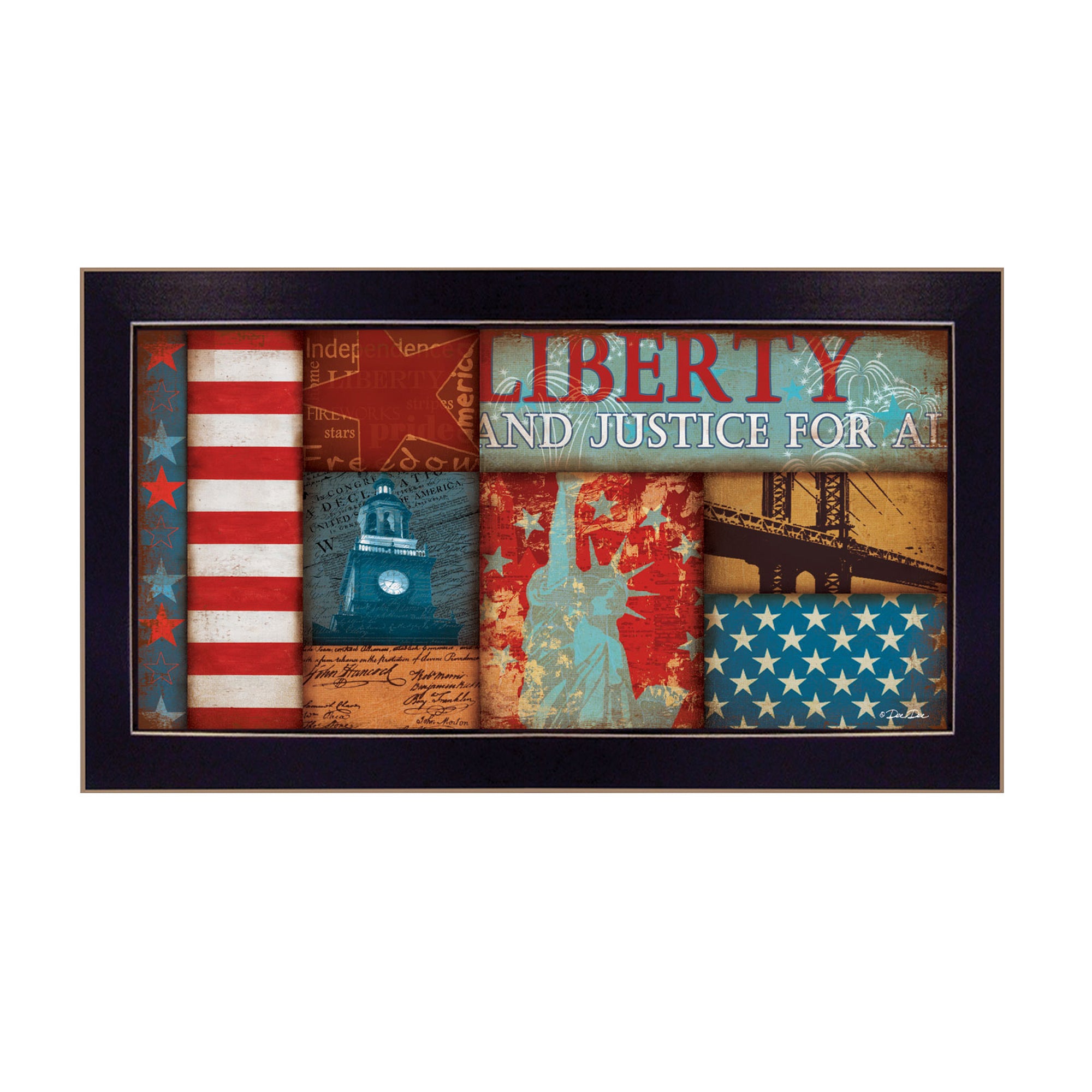 "Liberty" By Dee Dee, Printed Wall Art, Ready To Hang Framed Poster, Black Frame--1