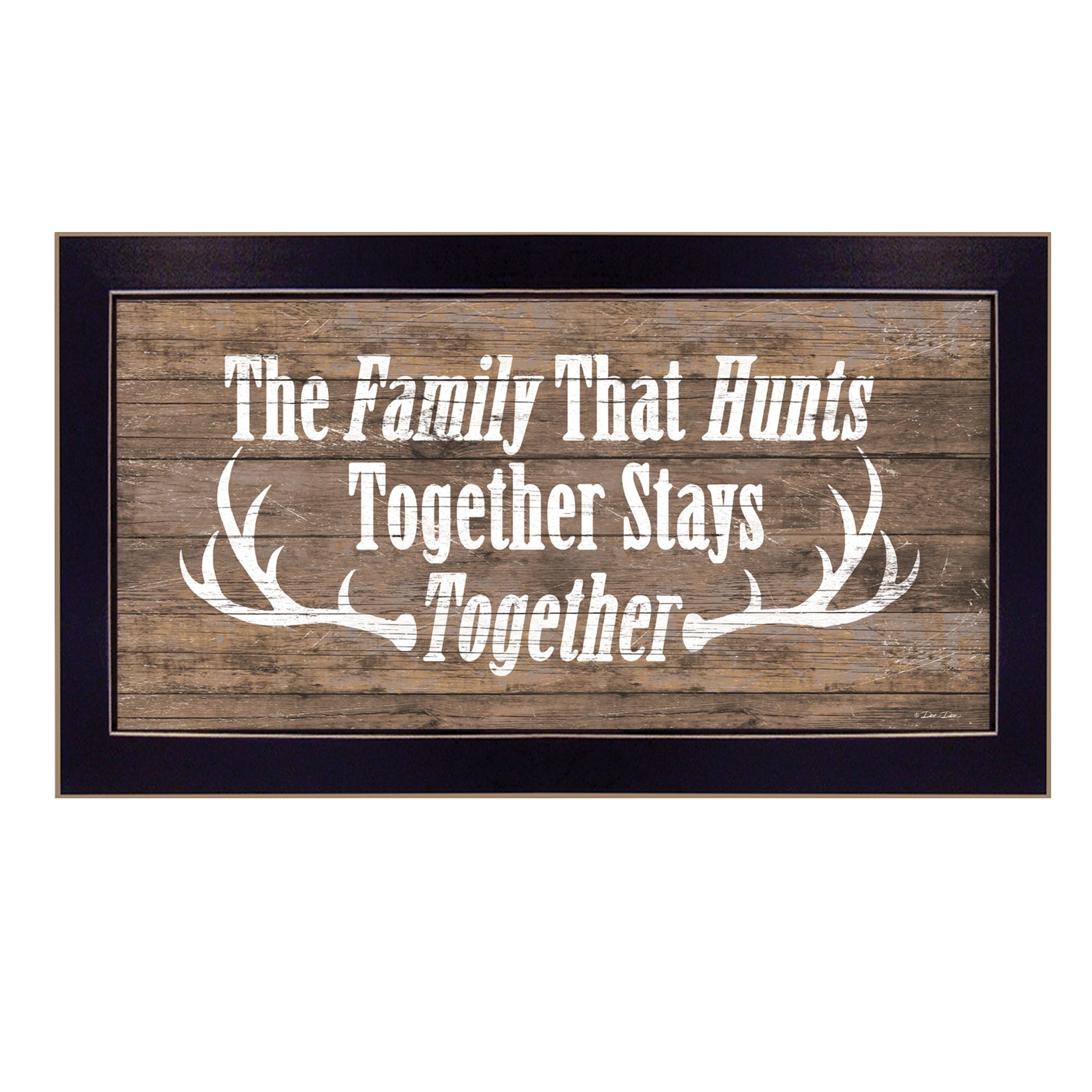 "The Family that Hunts" By Dee Dee, Printed Wall Art, Ready To Hang Framed Poster, Black Frame--1