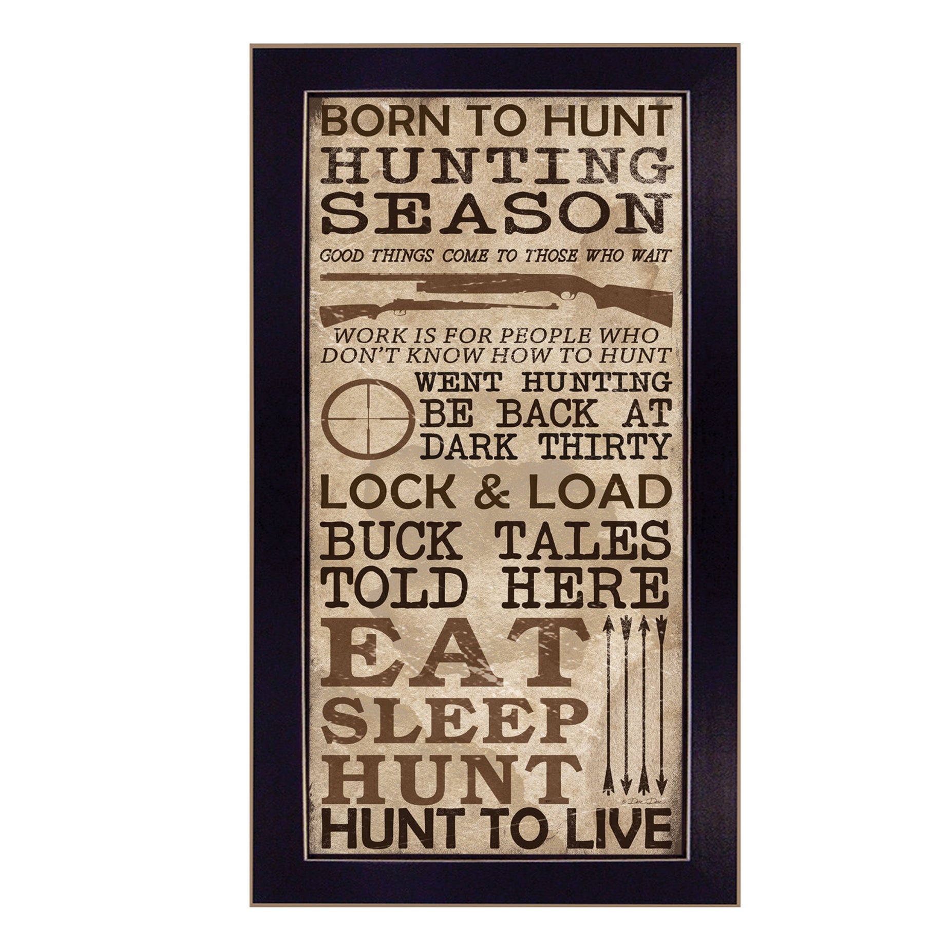 "Hunting Season" By Dee Dee, Printed Wall Art, Ready To Hang Framed Poster, Black Frame--1