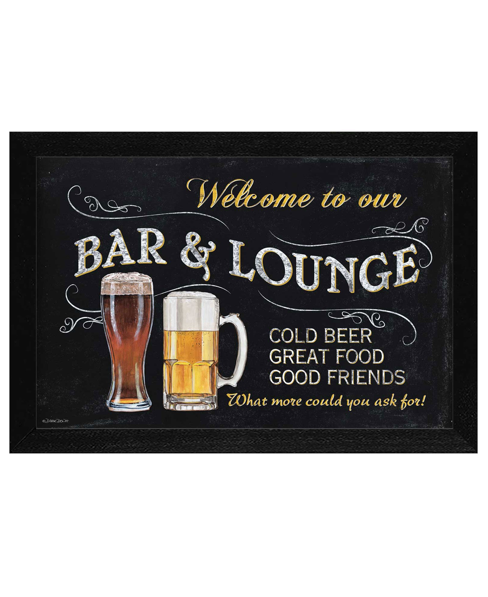 "Welcome to Our Bar" by Artisan Debbie Dewitt, Ready to Hang Framed Print, Black Frame--1