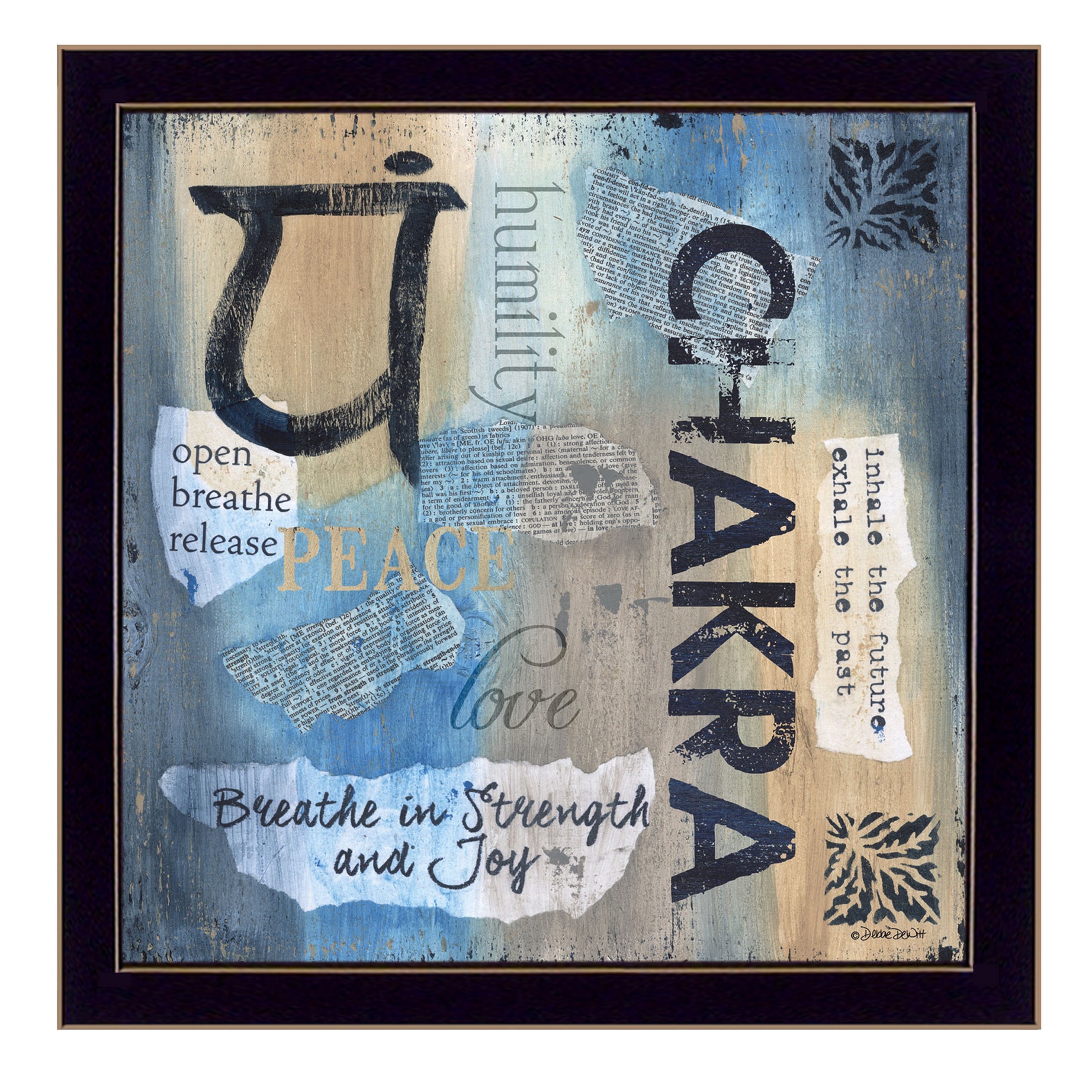 "Yoga Series - Chakra" By Debbie DeWitt, Printed Wall Art, Ready To Hang Framed Poster, Black Frame--1