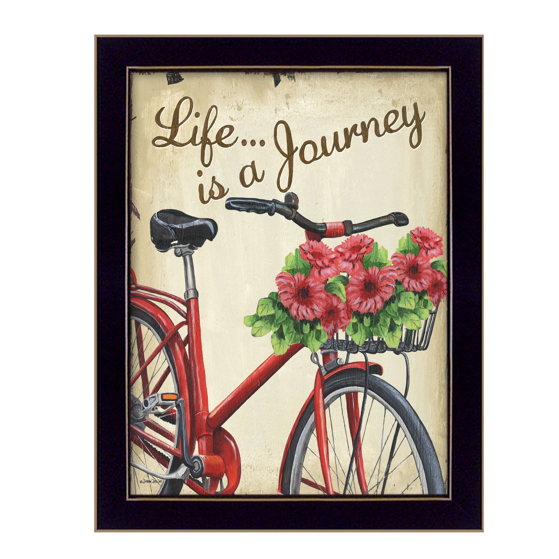 "Life is a Journey" By Debbie DeWitt, Printed Wall Art, Ready To Hang Framed Poster, Black Frame--1