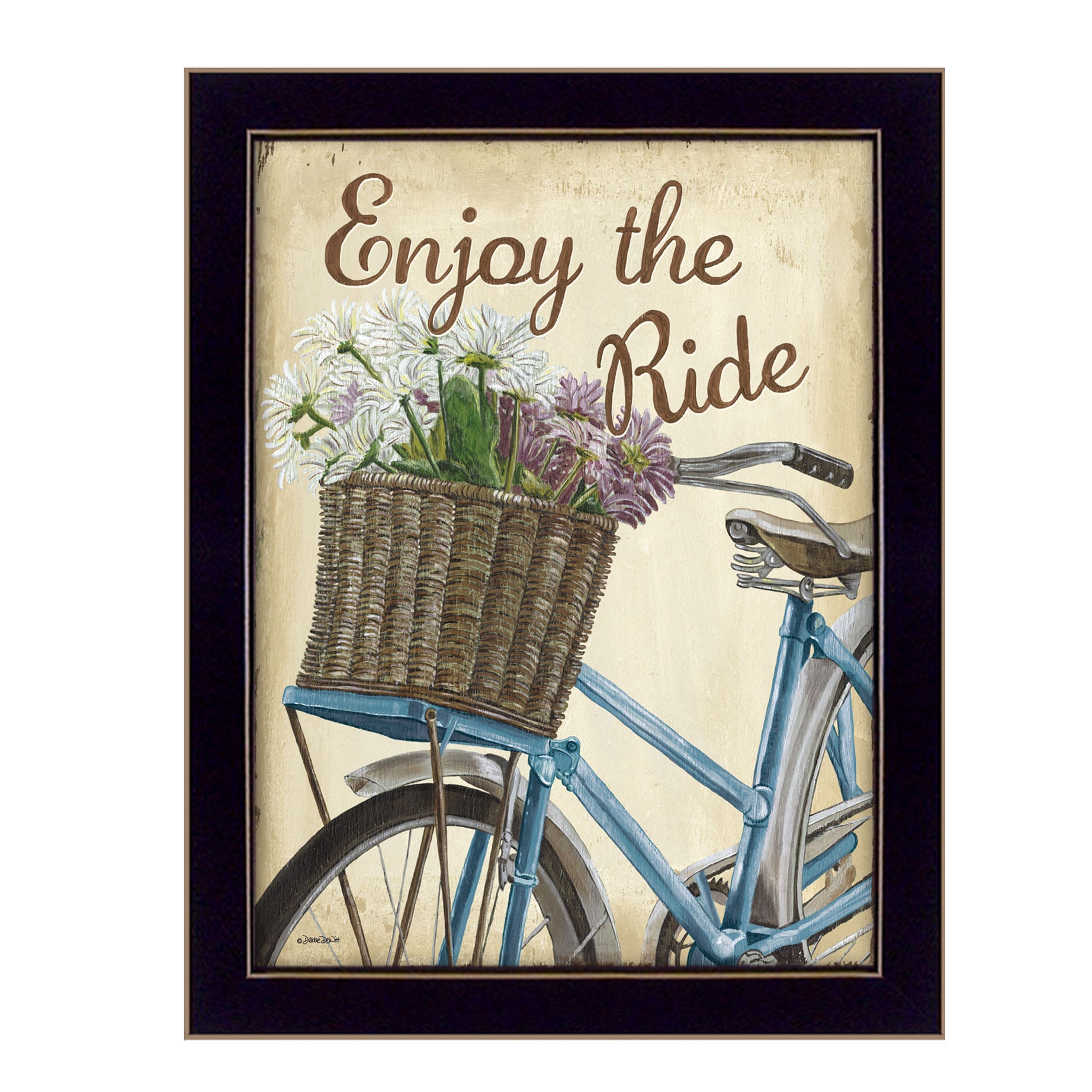 "Enjoy the Ride" By Debbie DeWitt, Printed Wall Art, Ready To Hang Framed Poster, Black Frame--1