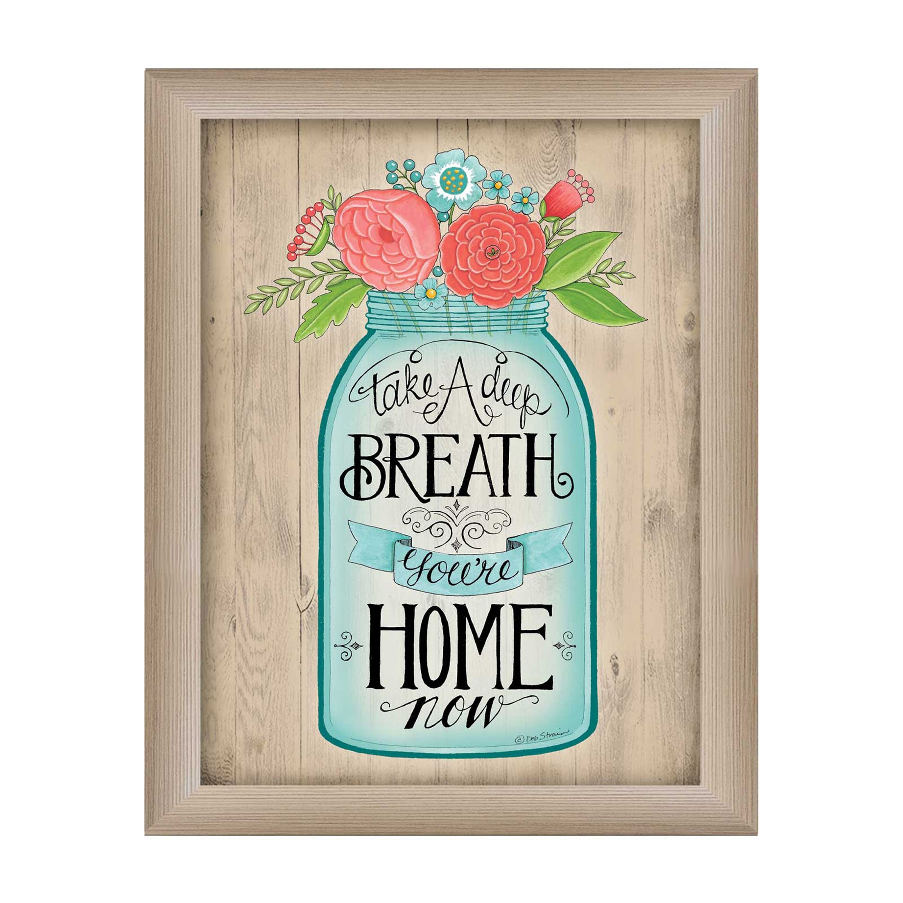 "You're Home Now" By Deb Strain, Printed Wall Art, Ready To Hang Framed Poster, Beige Frame--1