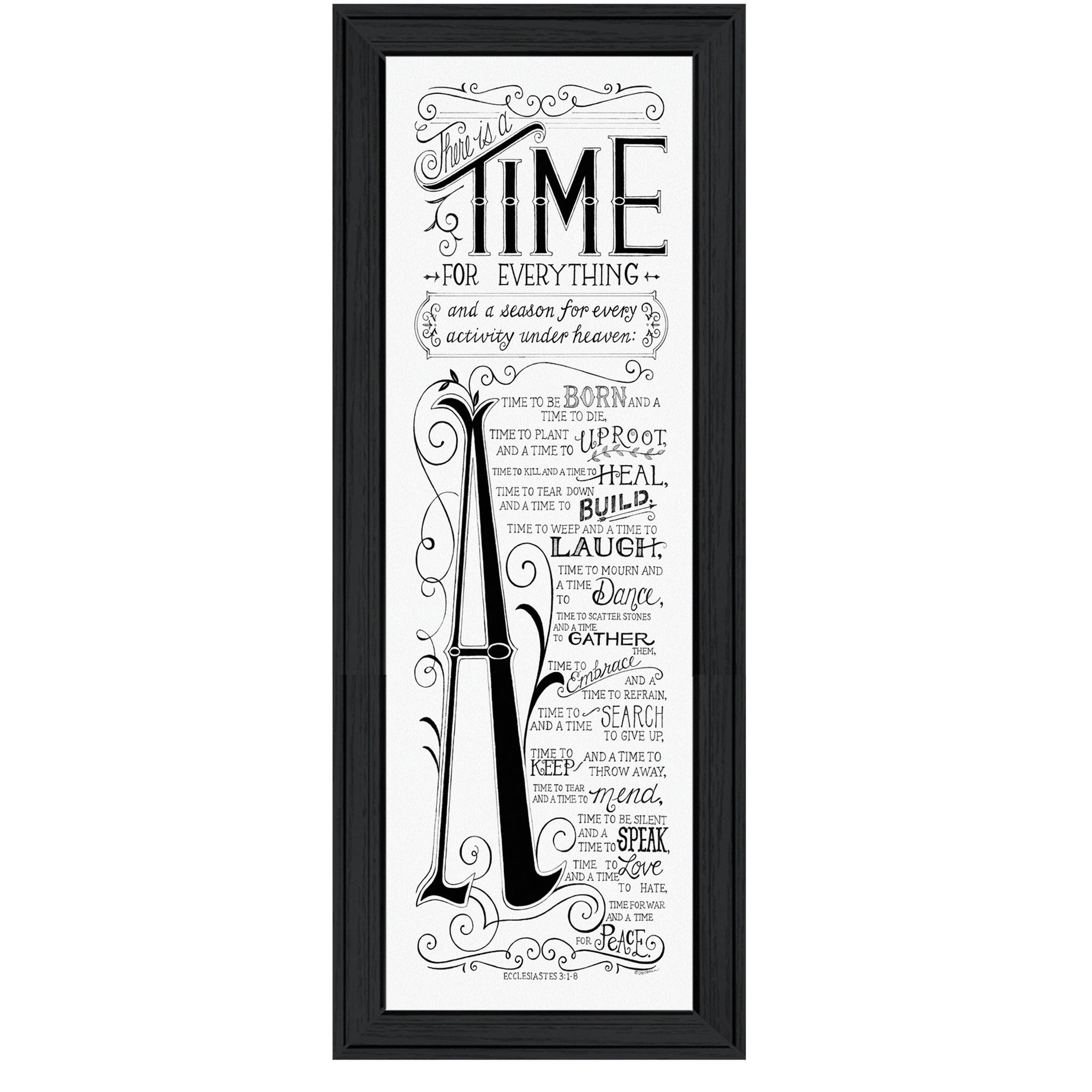 "Time for Everything" By Deb Strain, Printed Wall Art, Ready To Hang Framed Poster, Black Frame--1