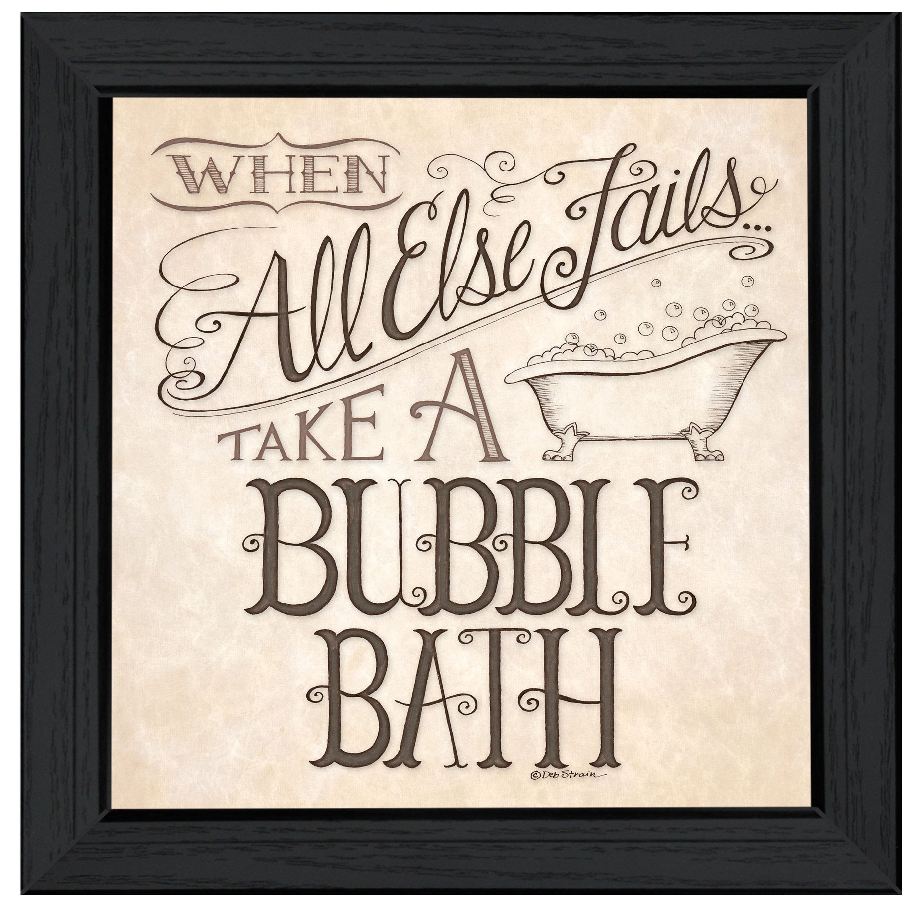 "When All Else Fails" By Deb Strain, Ready to Hang Framed Print, Black Frame--1