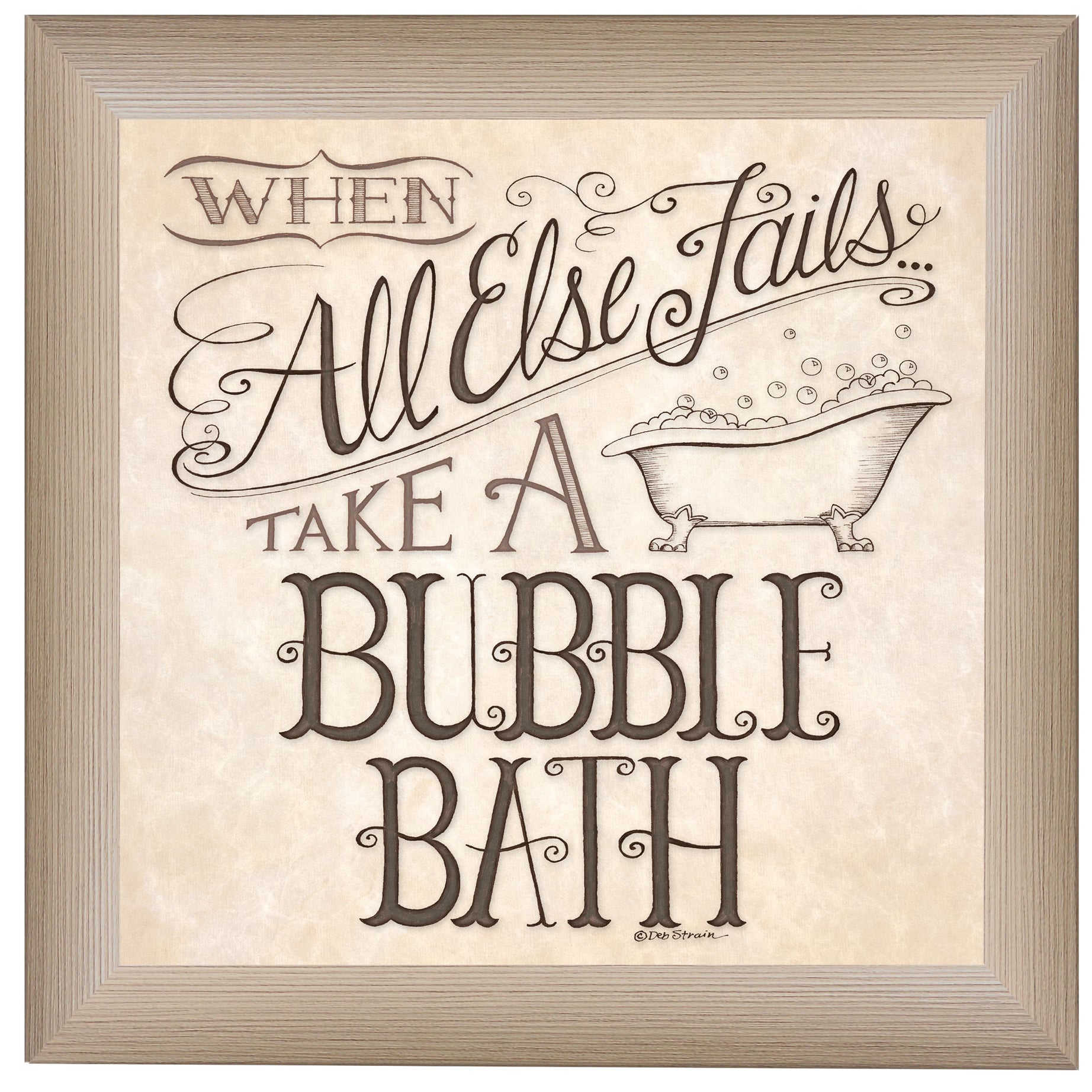 "When All Else Fails" By Deb Strain, Ready to Hang Framed Print, Beige Frame--1