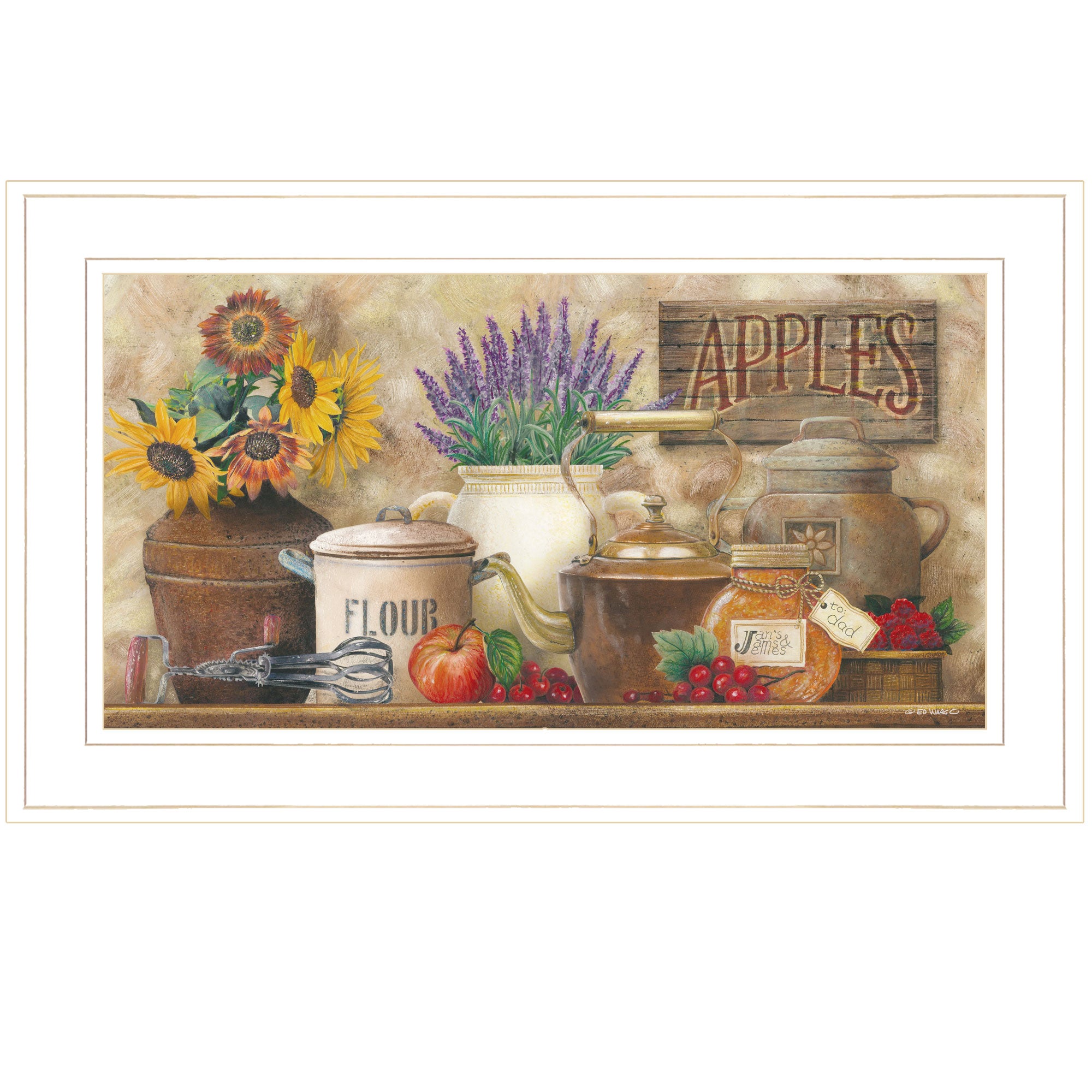 "Antique Kitchen" By Ed Wargo, Ready to Hang Framed Print, White Frame--1