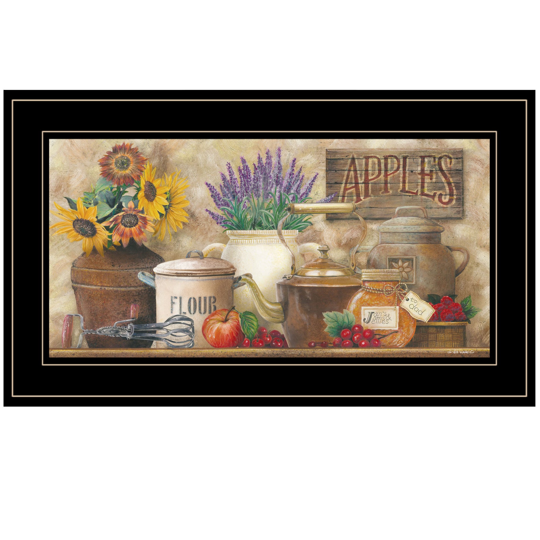 "Antique Kitchen" By Ed Wargo, Ready to Hang Framed Print, Black Frame--1