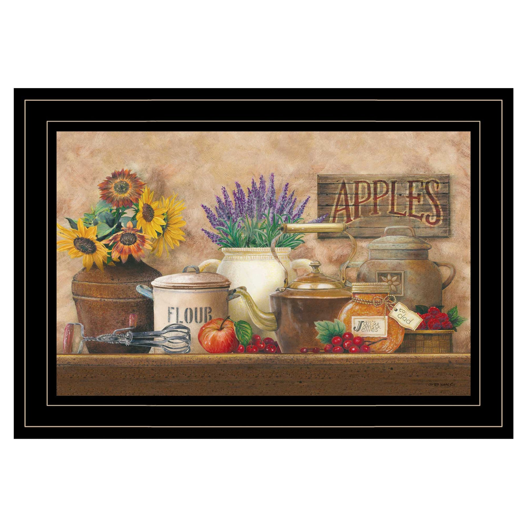 "Antique Kitchen" By Ed Wargo, Ready to Hang Framed Print, Black Frame--1