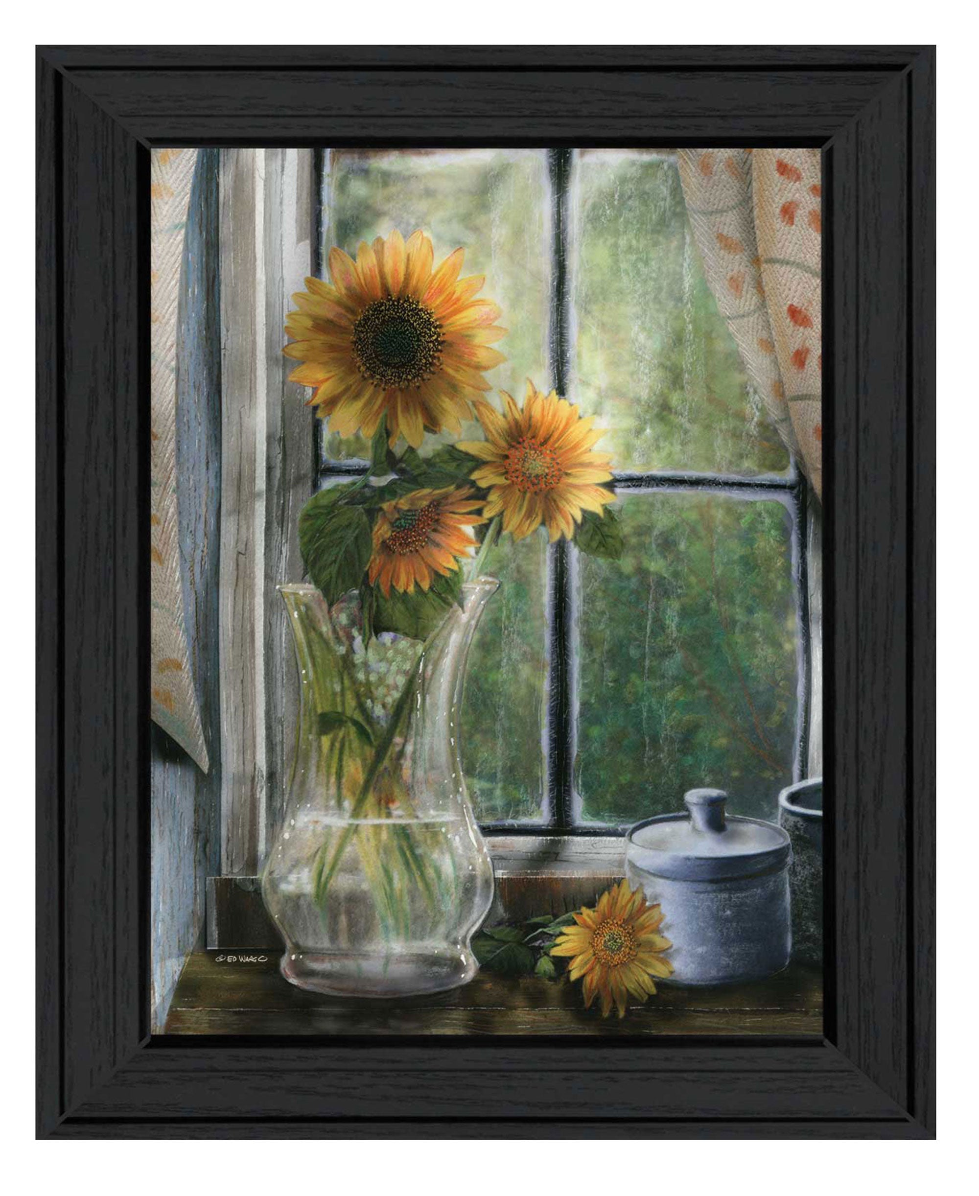 "Morning Flower" by Artisan Ed Wargo, Ready to Hang Framed Print, Black Frame--1