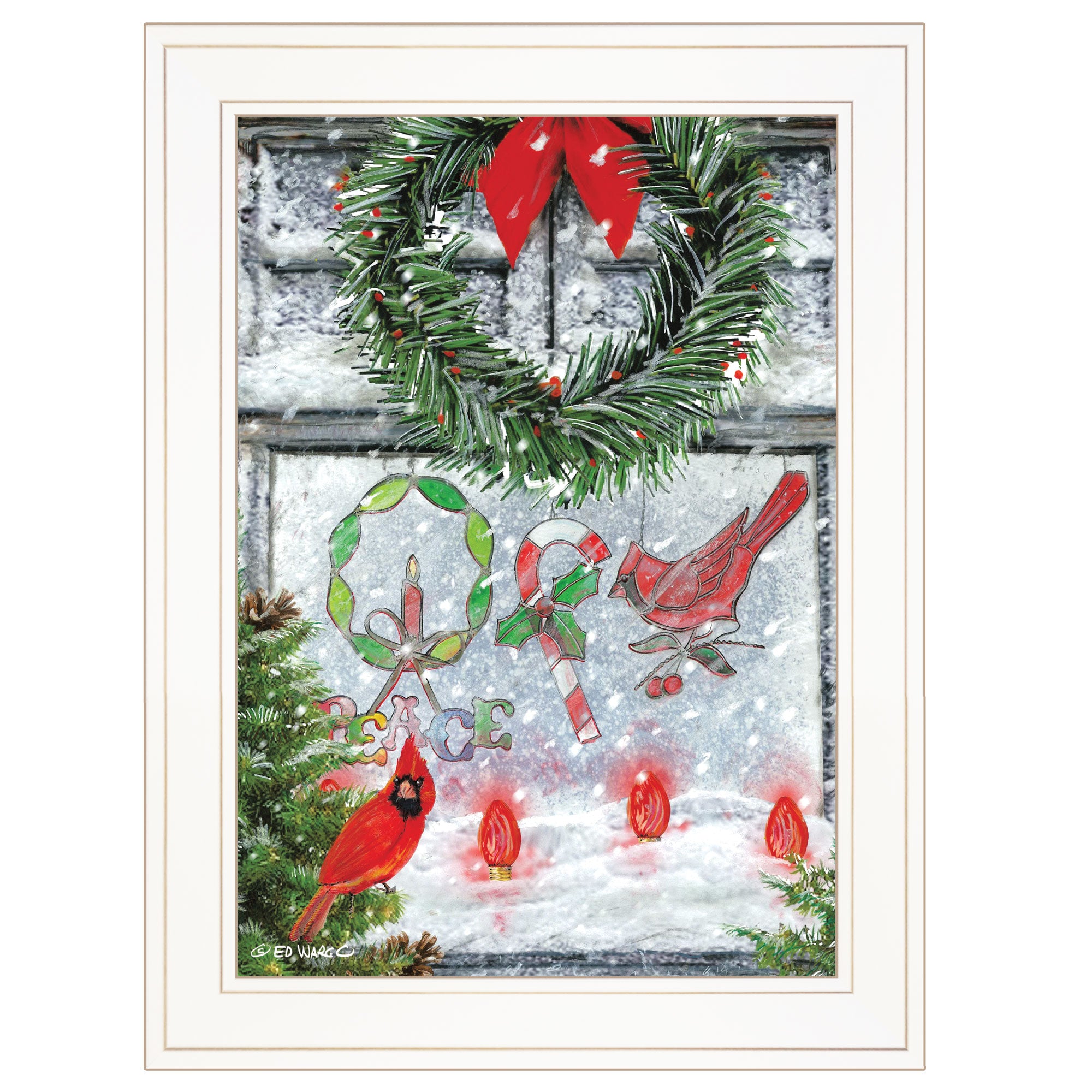 "Christmas Peace" by Ed Wargo Ready to Hang Holiday Framed Print, White Frame--1