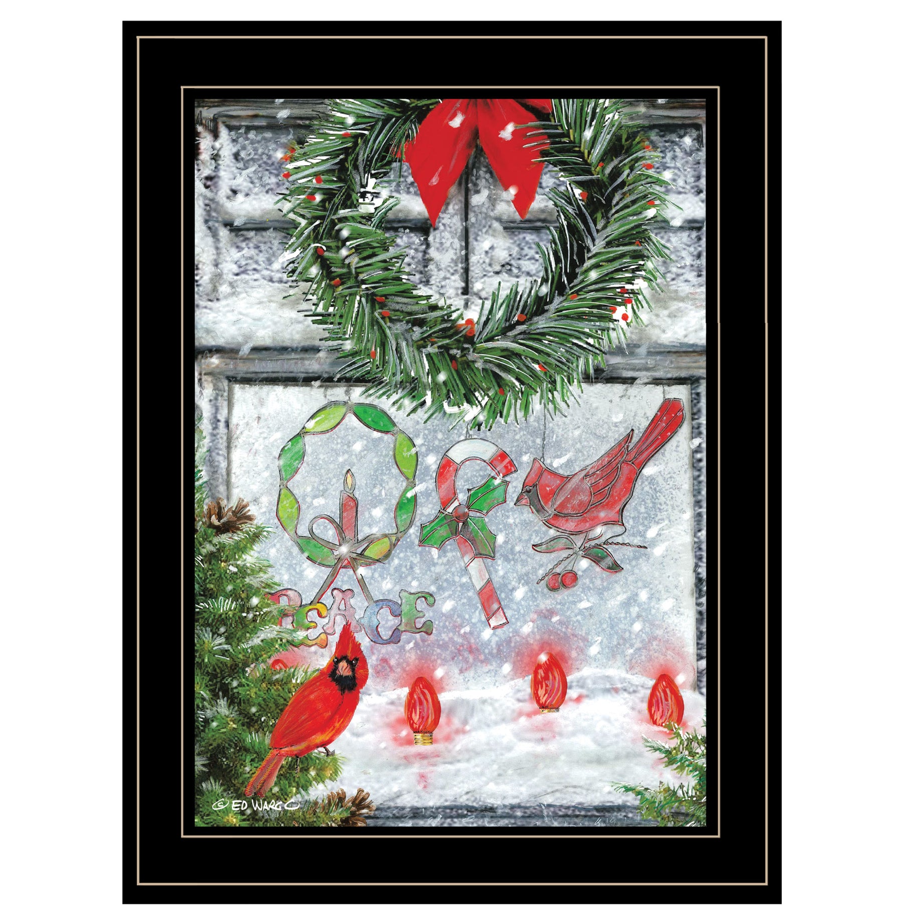 "Christmas Peace" by Ed Wargo Ready to Hang Framed Print, Black Frame--1