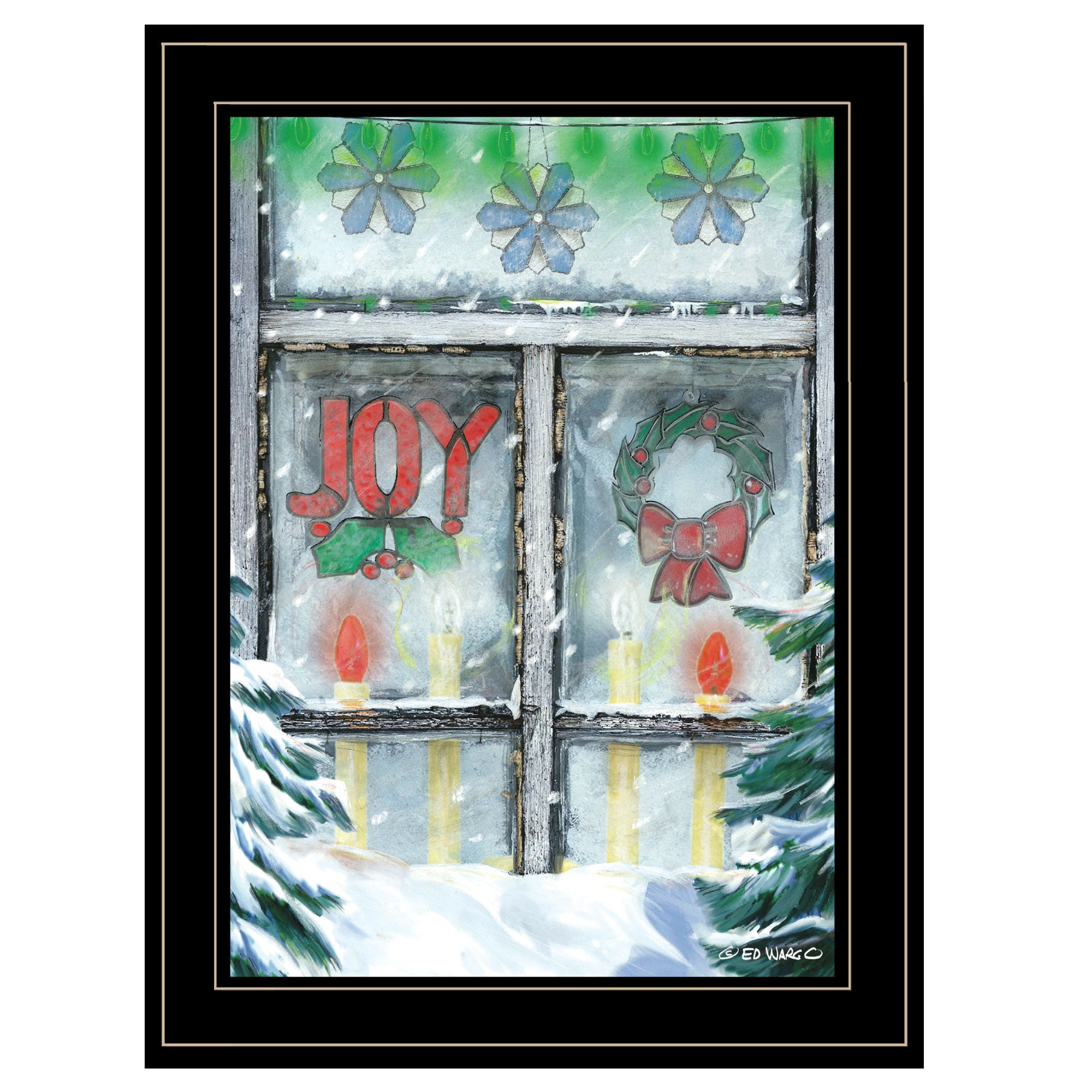 "Christmas Joy" by Ed Wargo Ready to Hang Framed Print, Black Frame--1