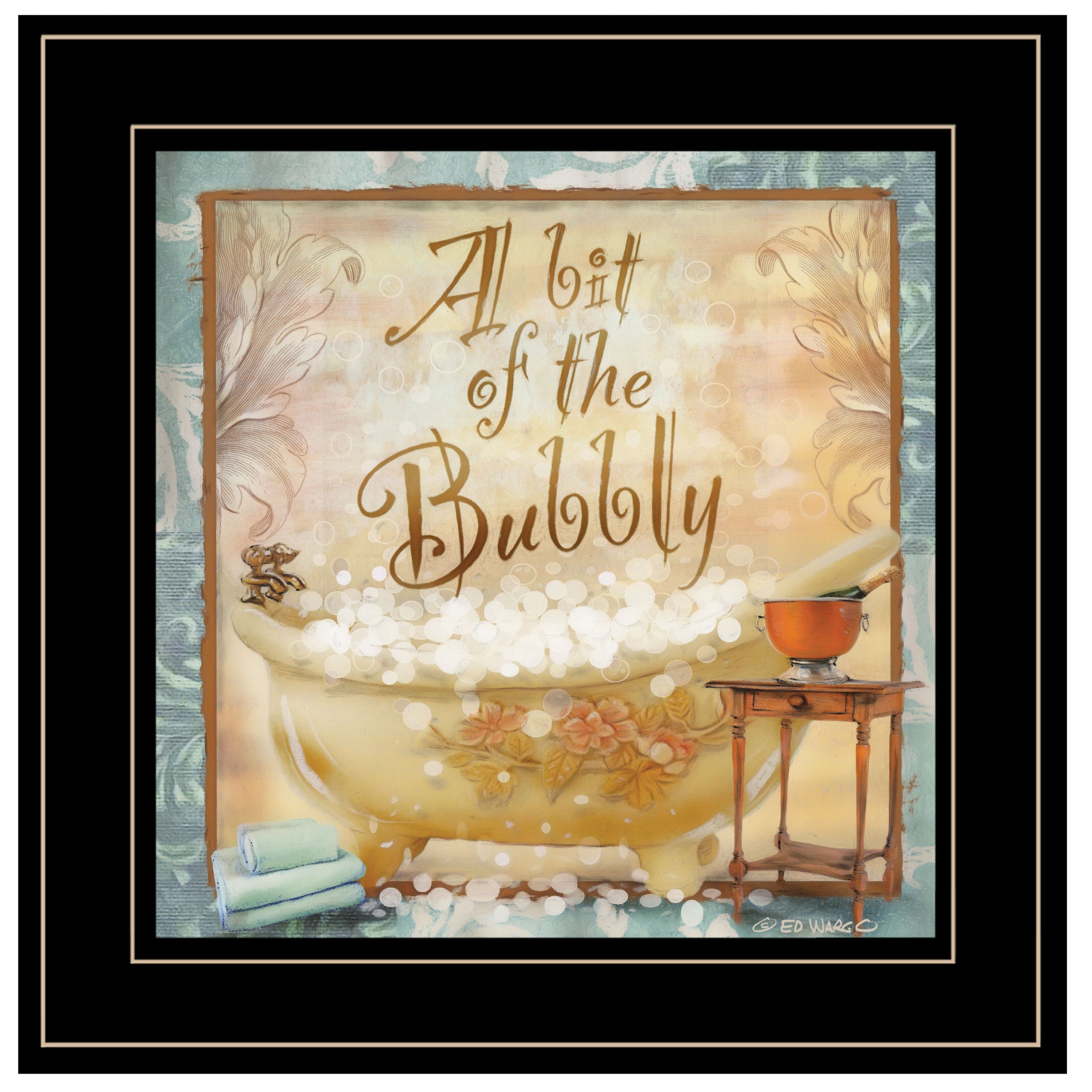 "A Bit of Bubbly" By Ed Wargo, Ready to Hang Framed Print, Black Frame--1