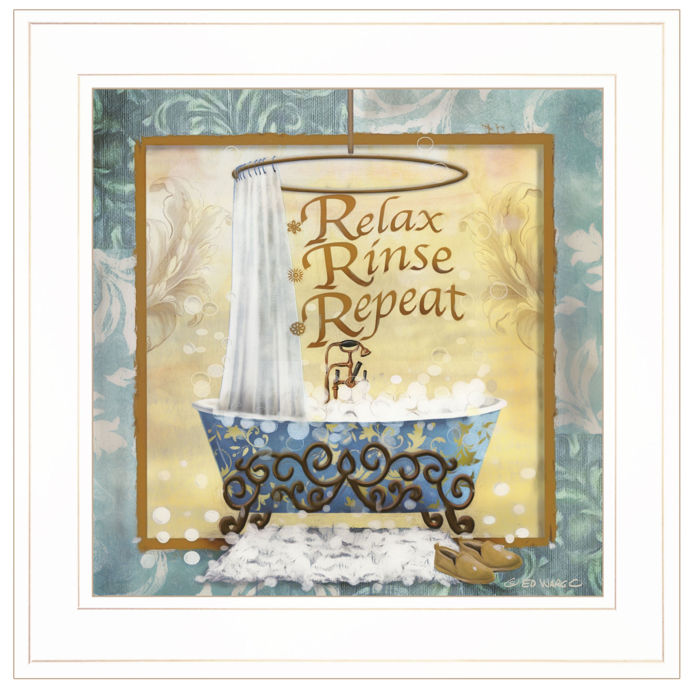 "Relax, Rinse, Repeat" By Ed Wargo, Ready to Hang Framed Print, White Frame--1