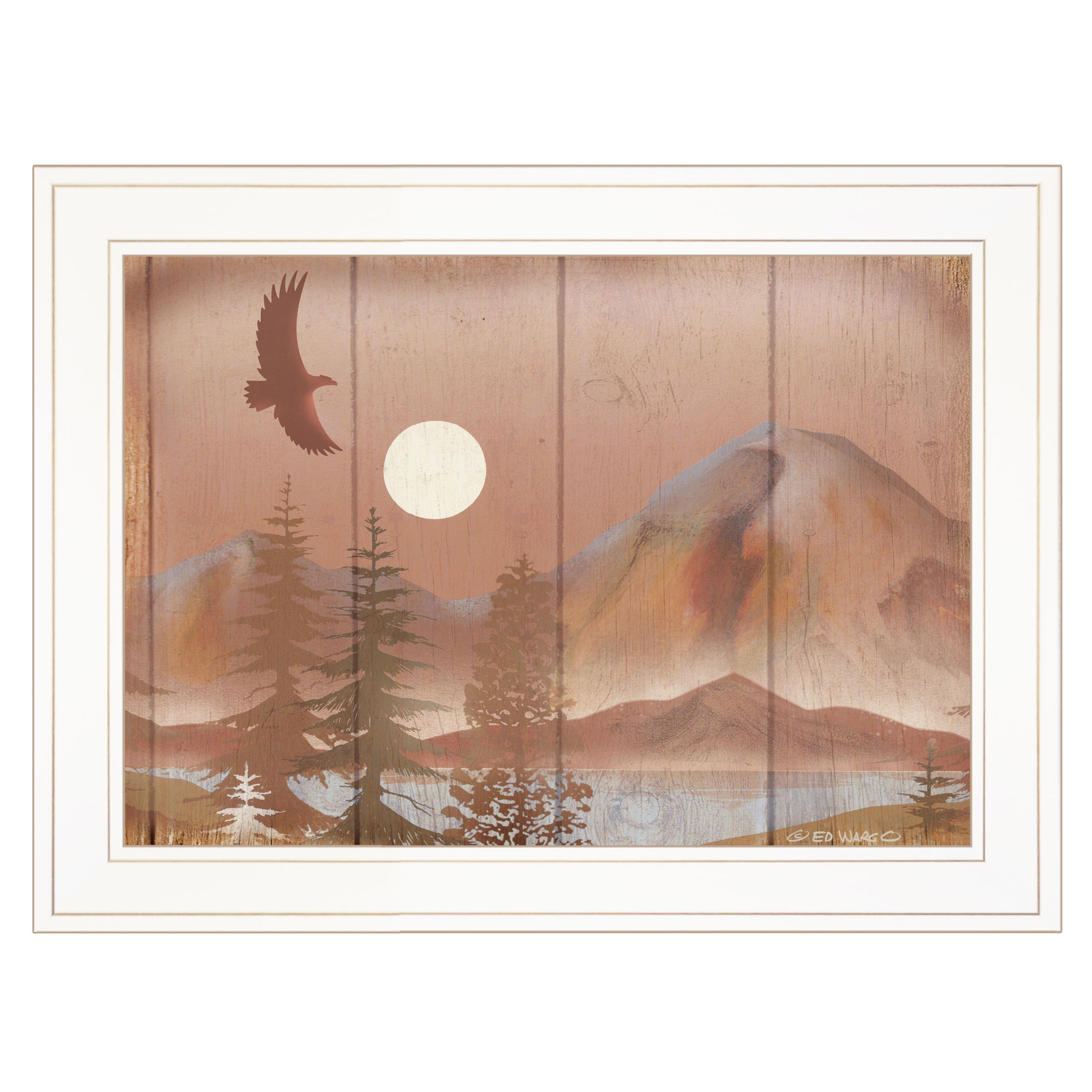 "Full Moon I" By Ed Wargo, Ready to Hang Framed Print, White Frame--1