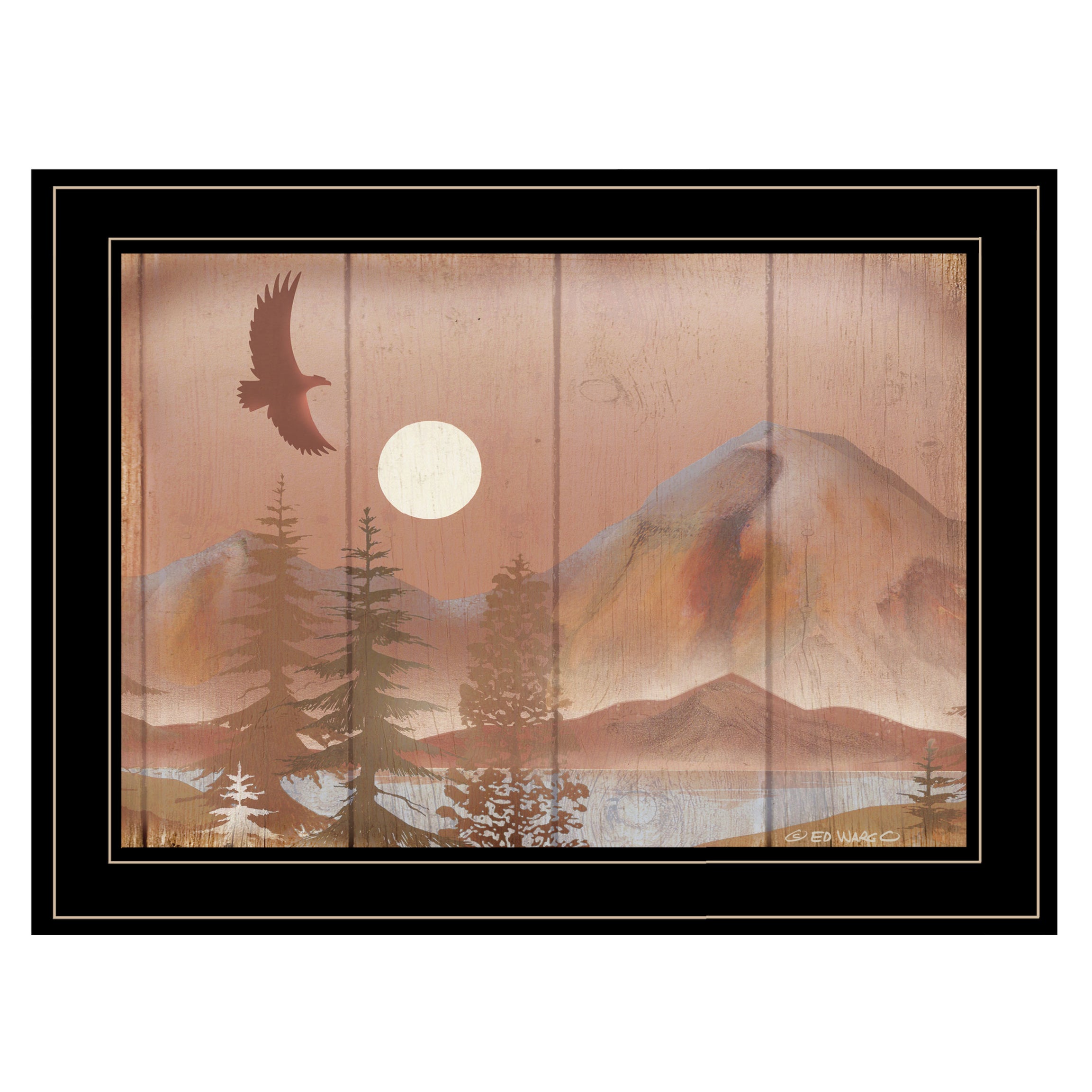 "Full Moon I" By Ed Wargo, Ready to Hang Framed Print, Black Frame--1