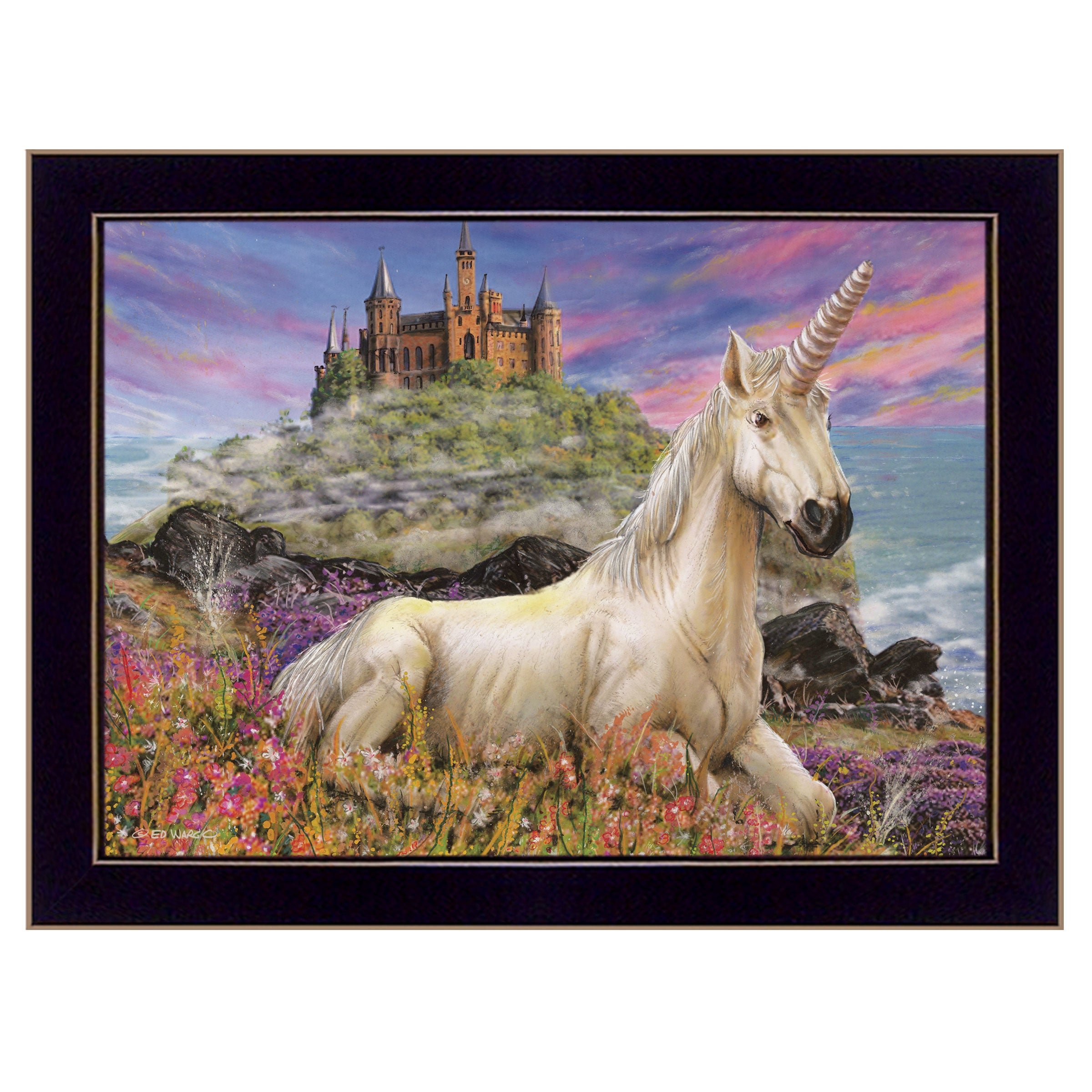 "Royal Unicorn" By Ed Wargo, Ready to Hang Framed Print, Black Frame--1