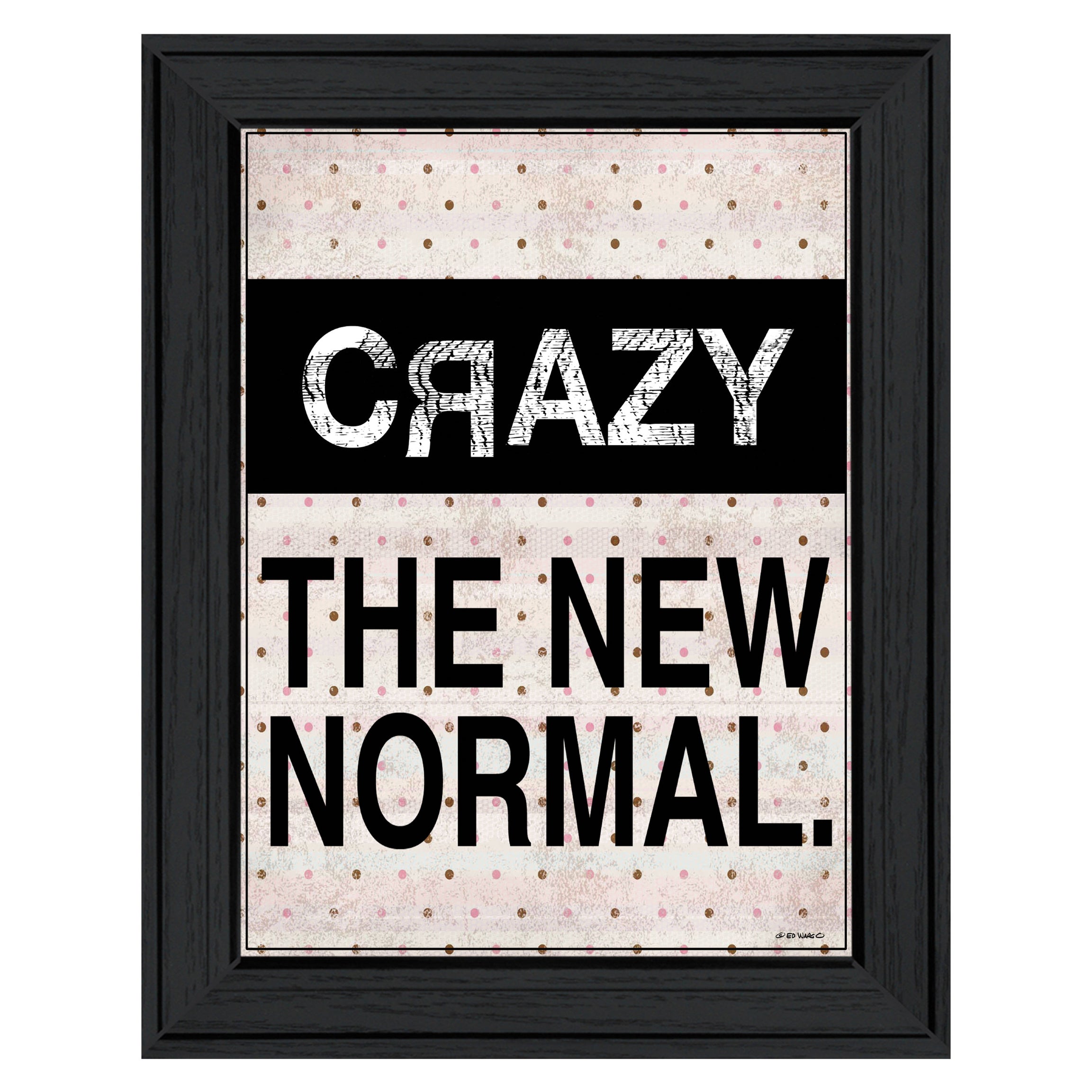 "Crazy The New Normal!" by Ed Wargo, Ready to Hang Framed Print, Black Frame--1