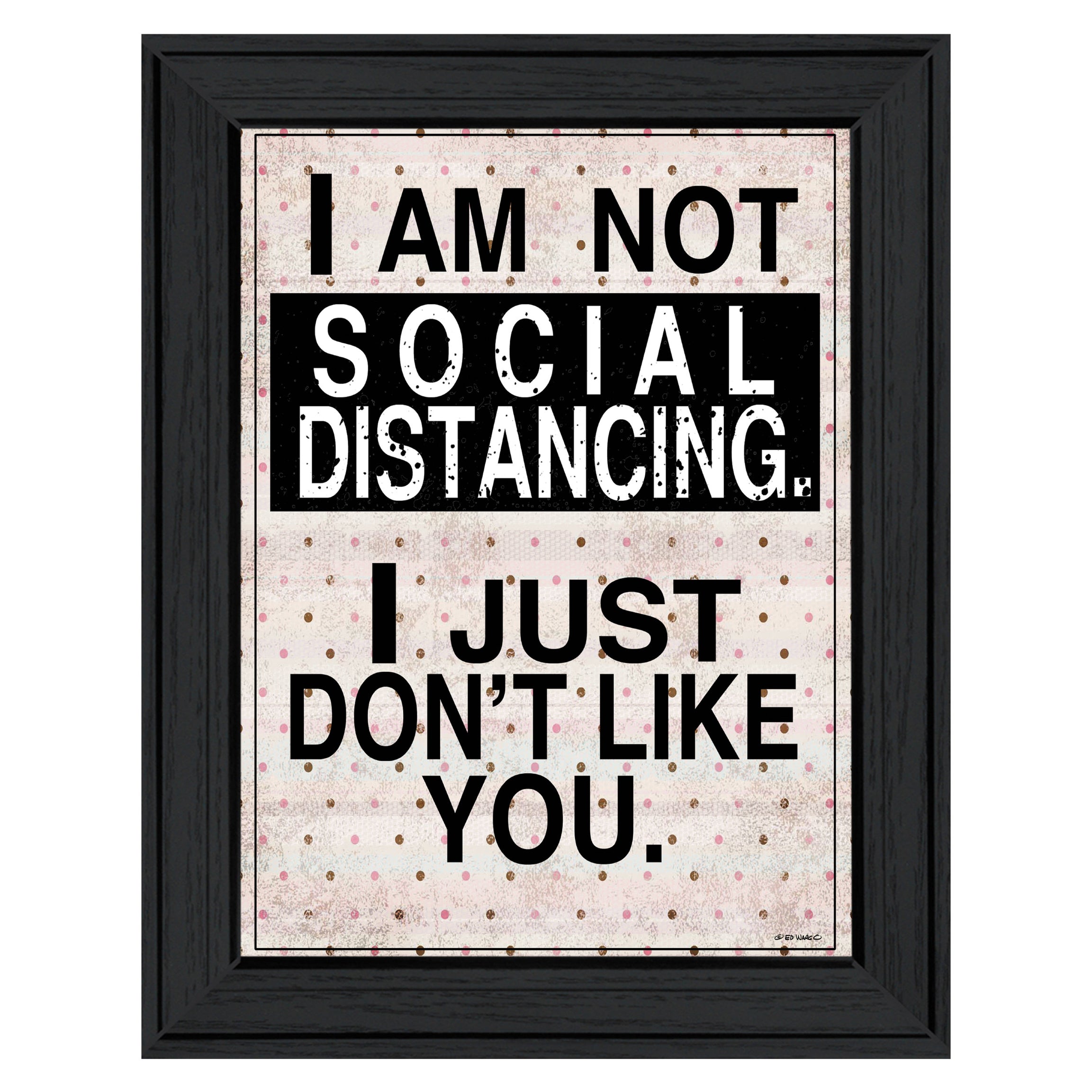 "Social Distancing" by Ed Wargo, Ready to Hang Framed Print, Black Frame--1