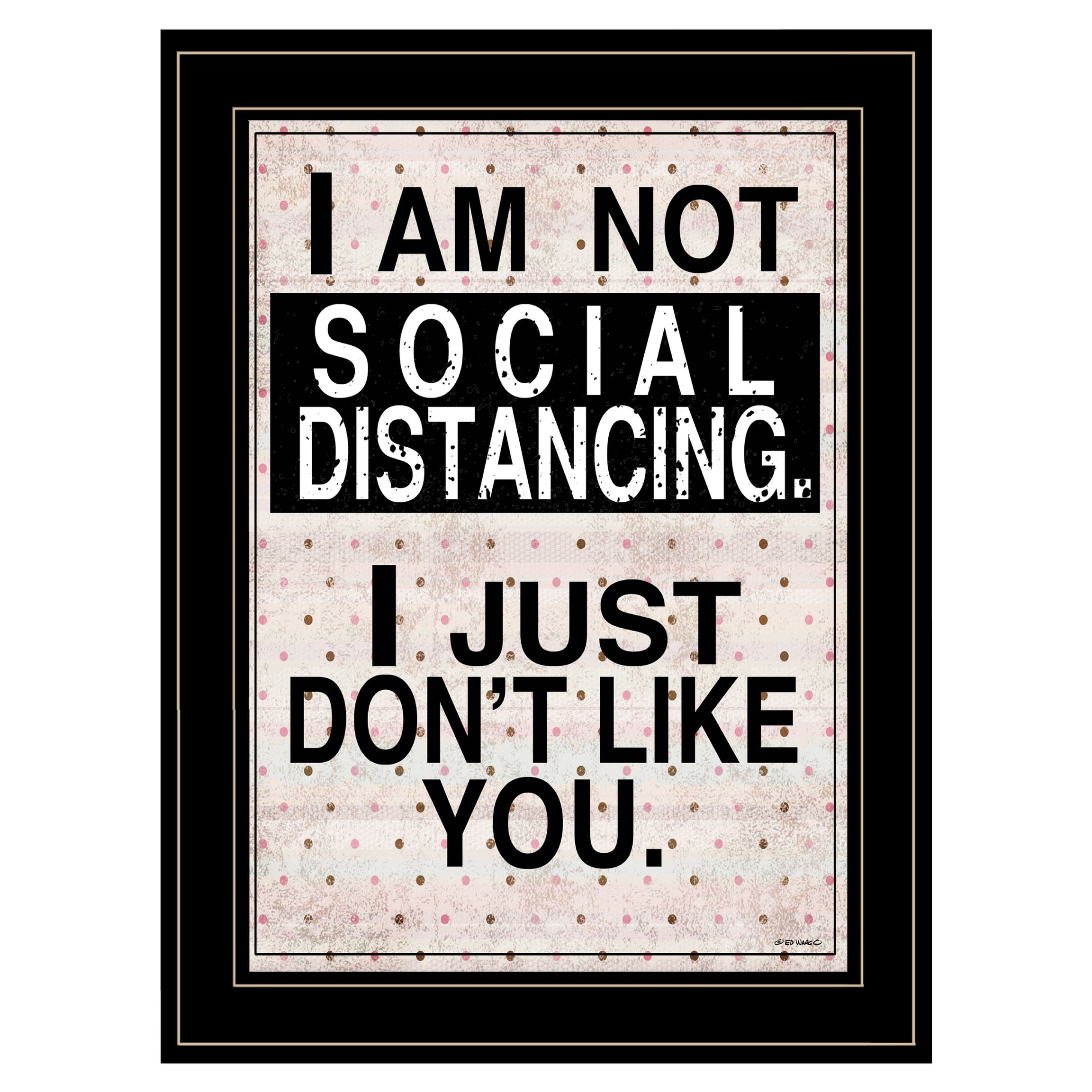 "Social Distancing" by Ed Wargo, Ready to Hang Framed Print, Black Frame--1