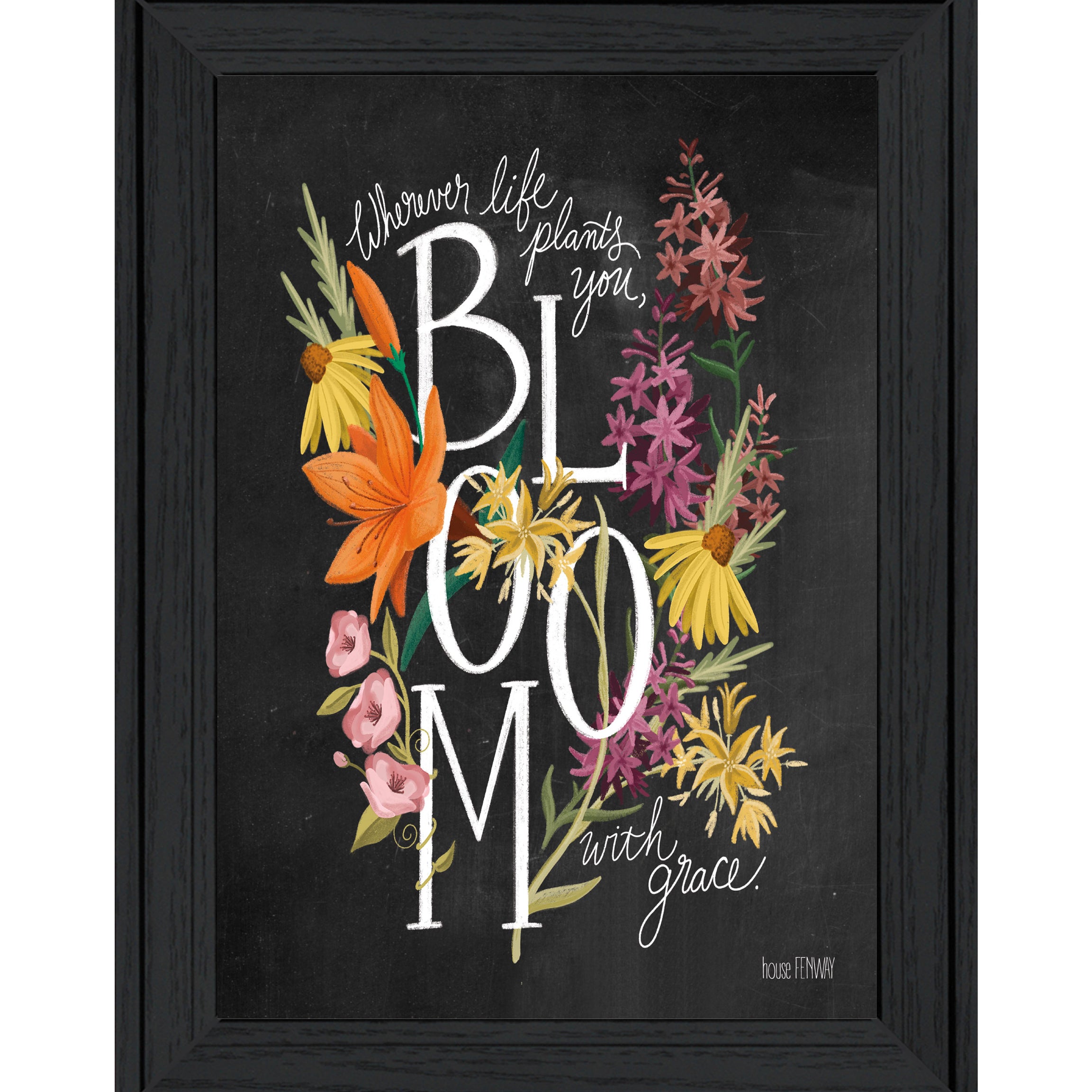 "Bloom with Grace" by House Fenway, Ready to Hang Framed Print, Black Frame--1