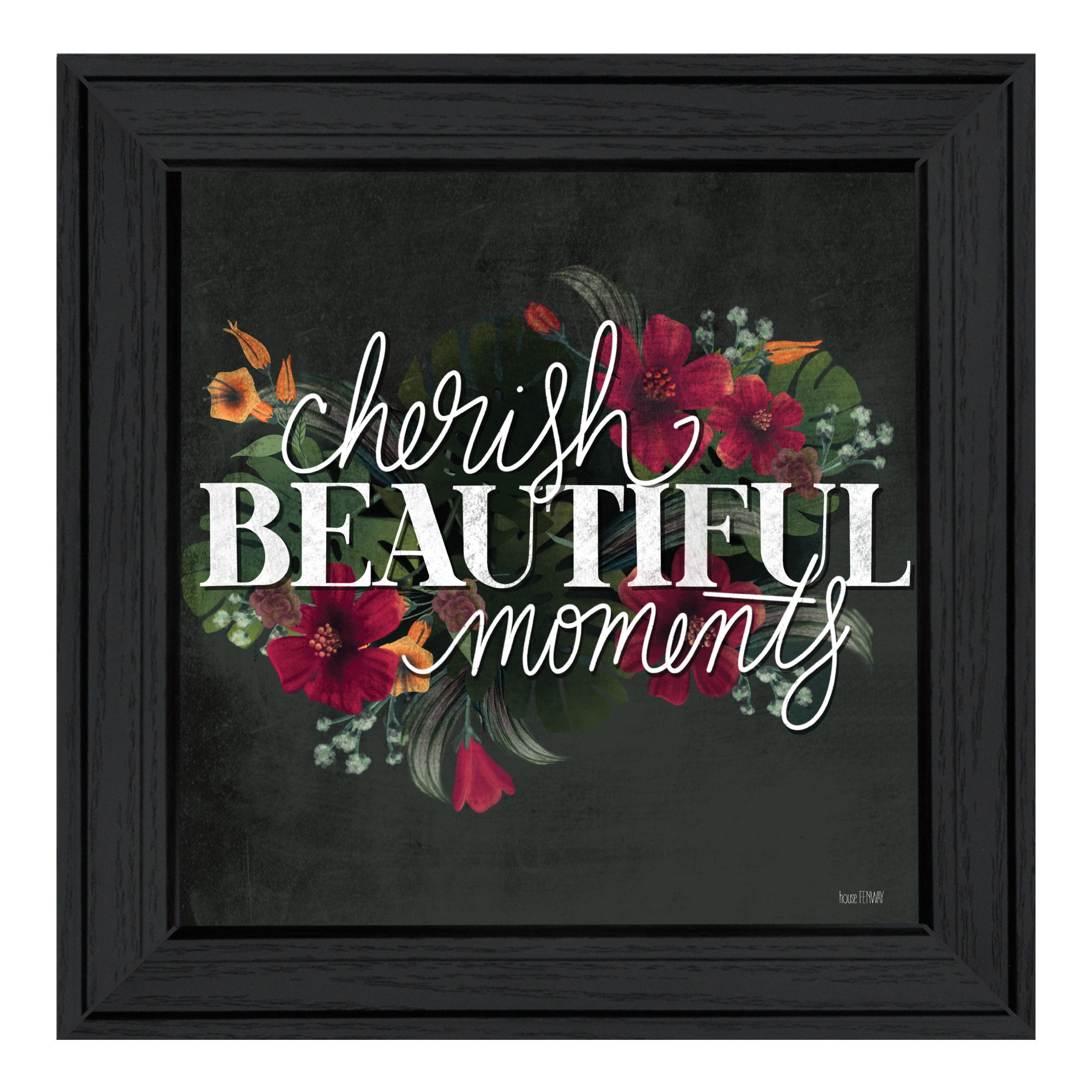 "Cherish the Moments" by House Fenway, Ready to Hang Framed Print, Black Frame--1