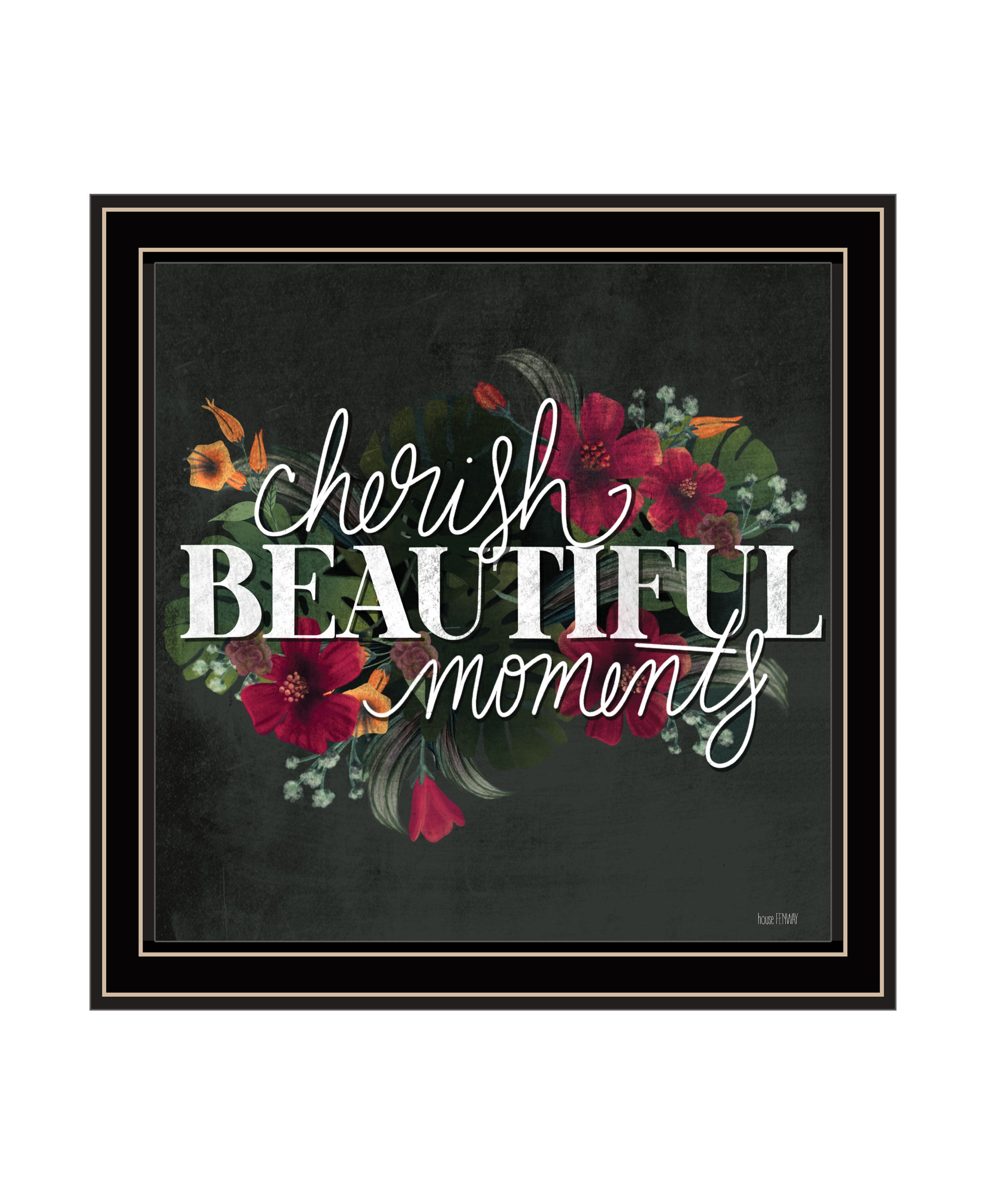 "Cherish the Moments" by House Fenway, Ready to Hang Framed Print, Black Frame--1