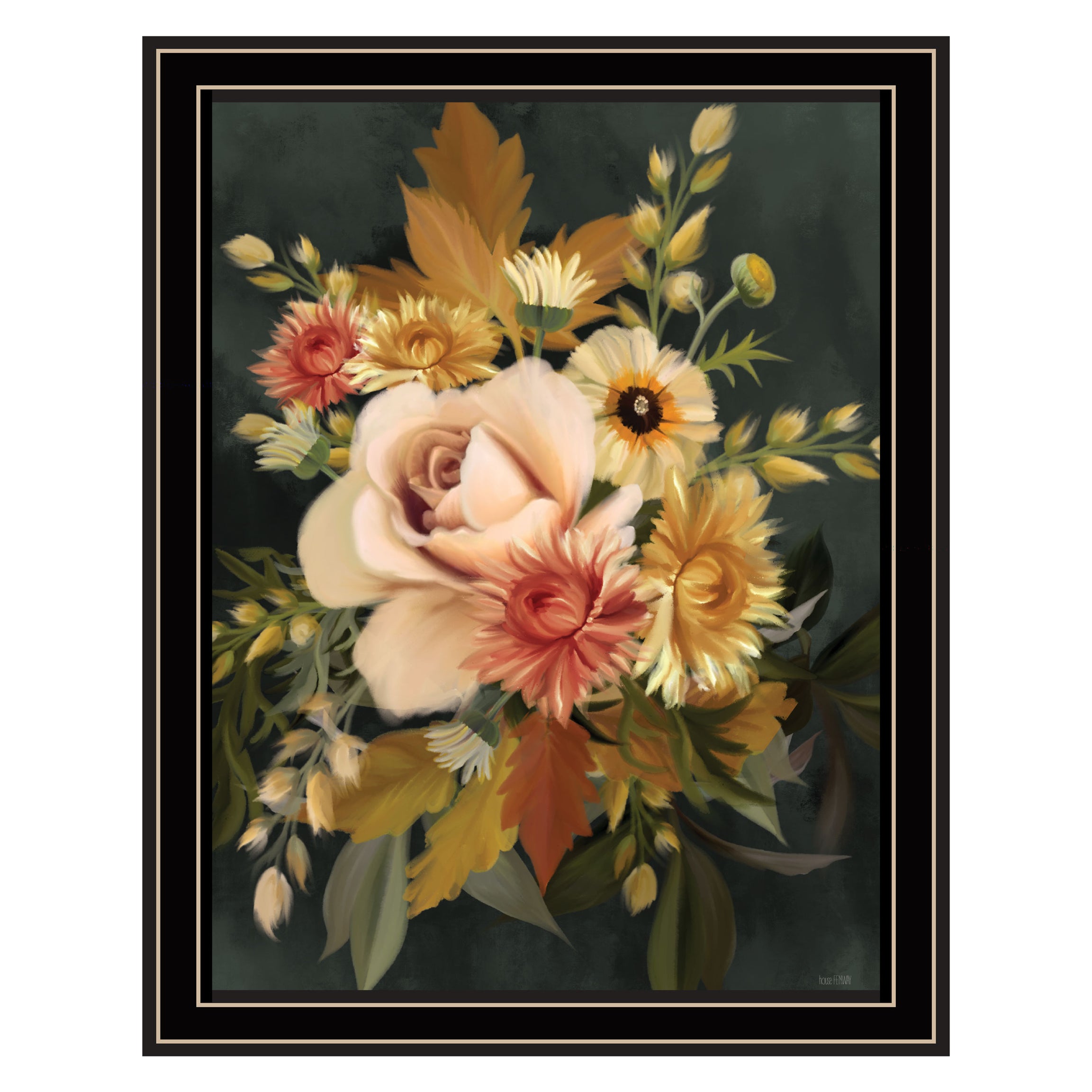 "Romantic Autumn I" by House Fenway, Ready to Hang Framed Print, Black Frame--1