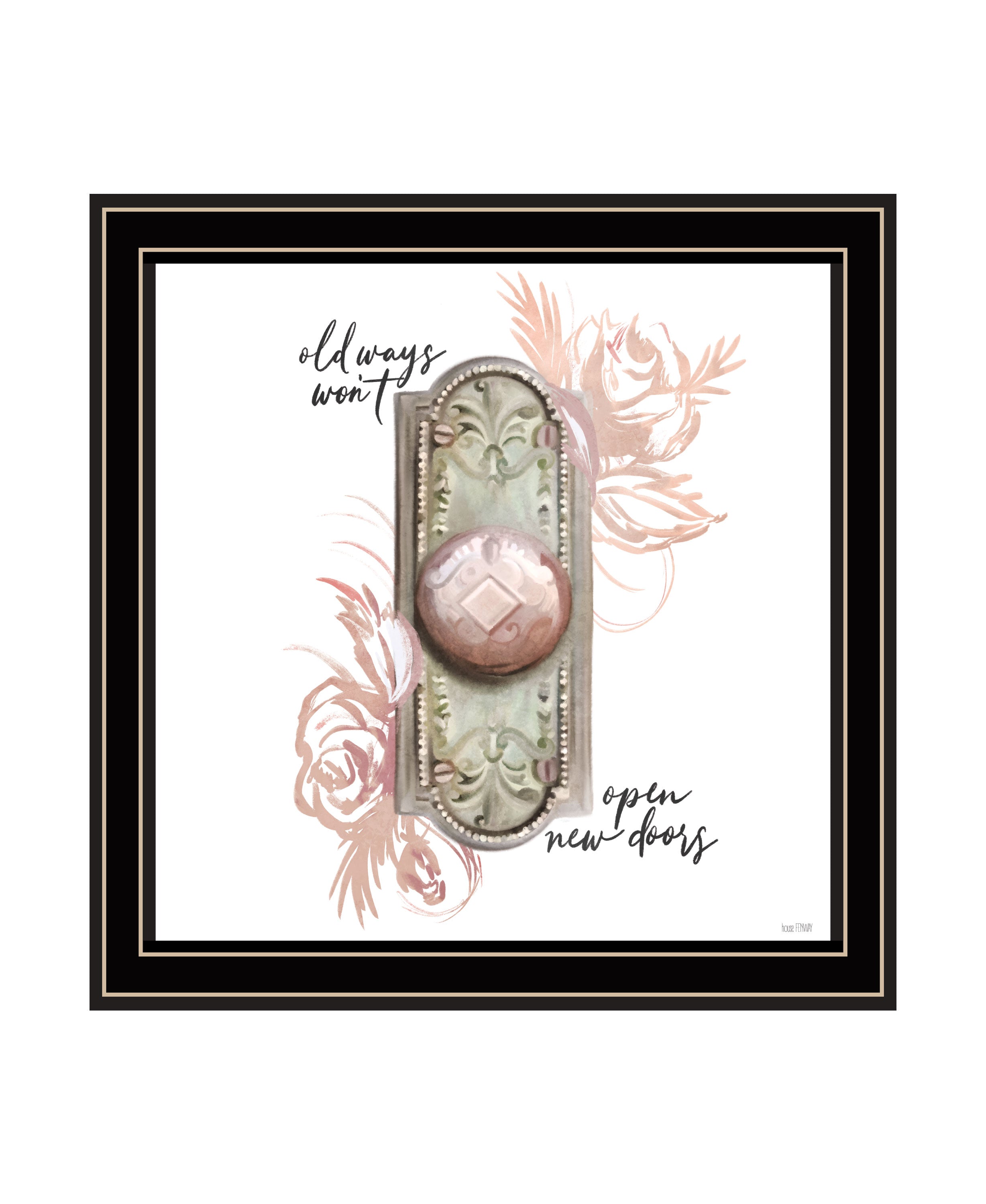 "Old Ways in Blush" by House Fenway, Ready to Hang Framed Print, Black Frame--1