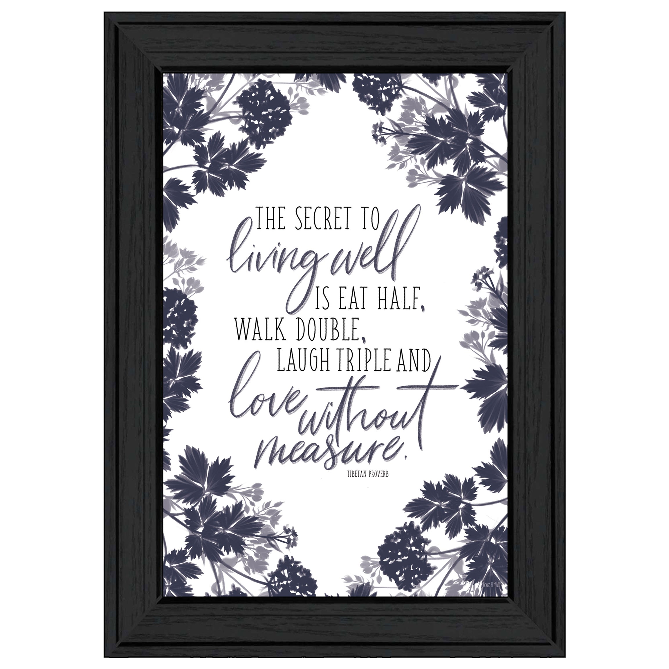 "The Secret to Living Well" by House Fenway, Ready to Hang Framed Print, Black Frame--1