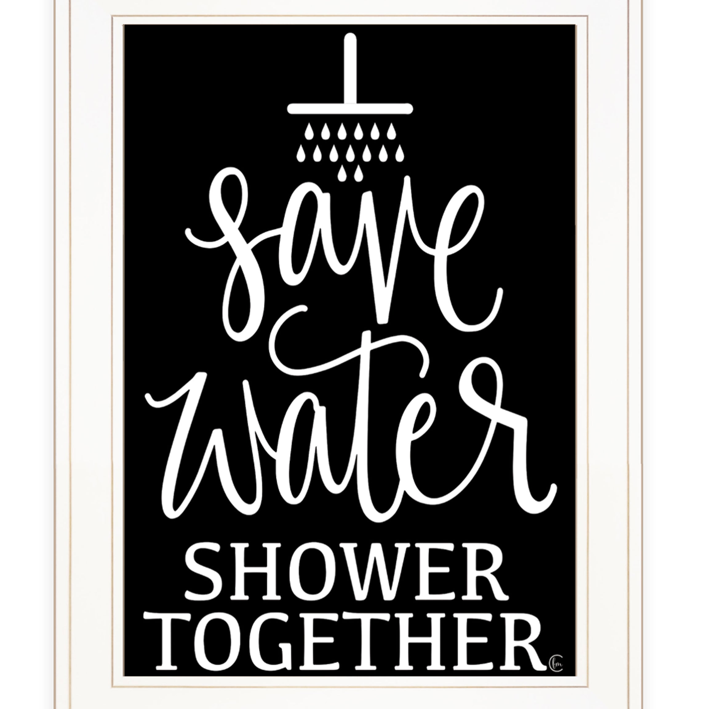 "Shower Together" by Fearfully Made Creations, Ready to Hang Framed Print, White Frame--1