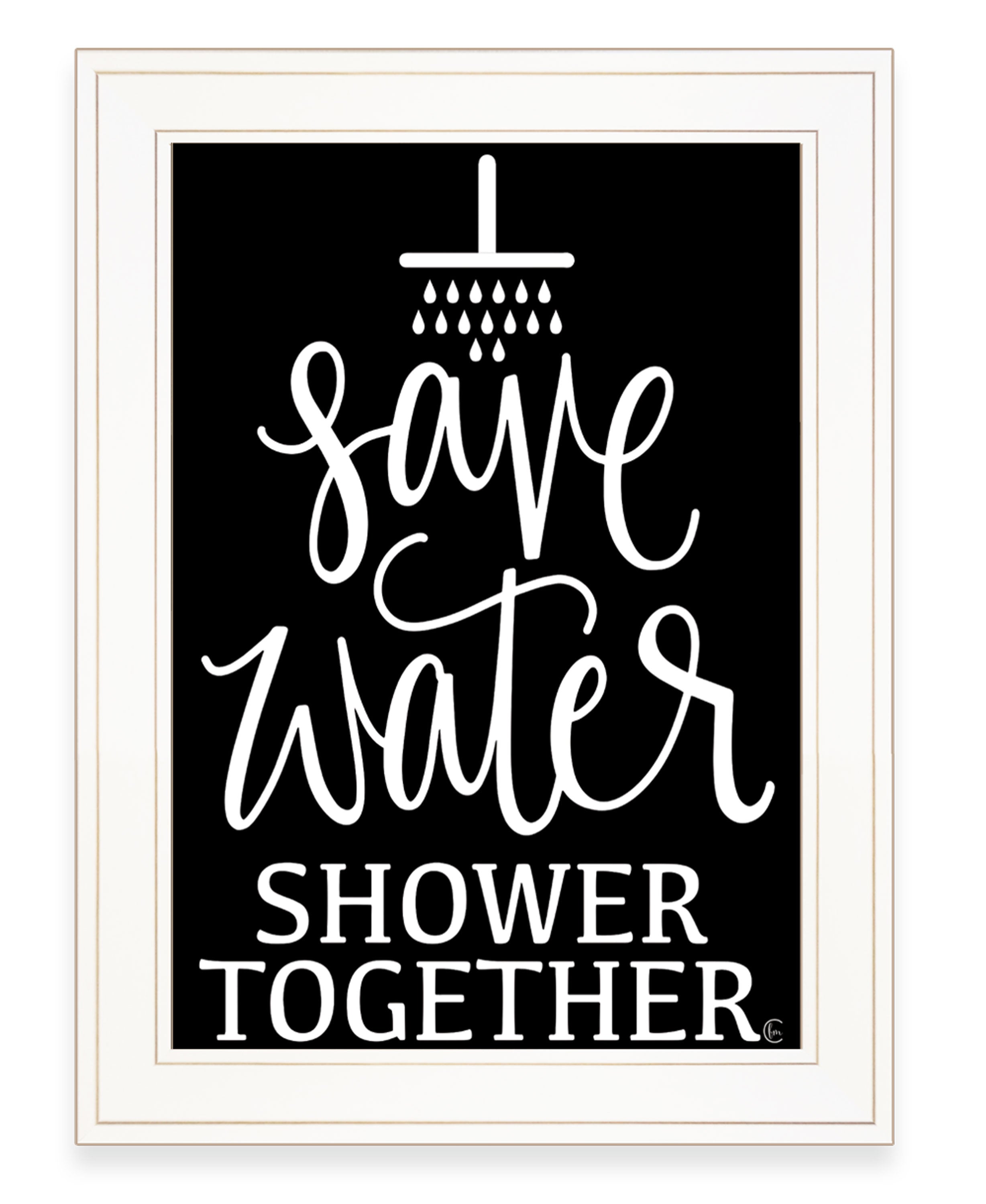 "Shower Together" by Fearfully Made Creations, Ready to Hang Framed Print, White Frame--1