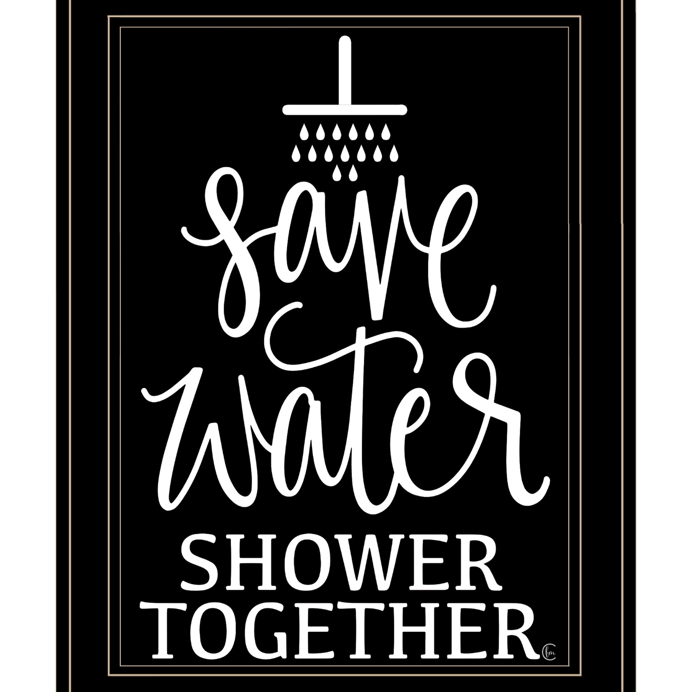 "Shower Together" by Fearfully Made Creations, Ready to Hang Framed Print, Black Frame--1