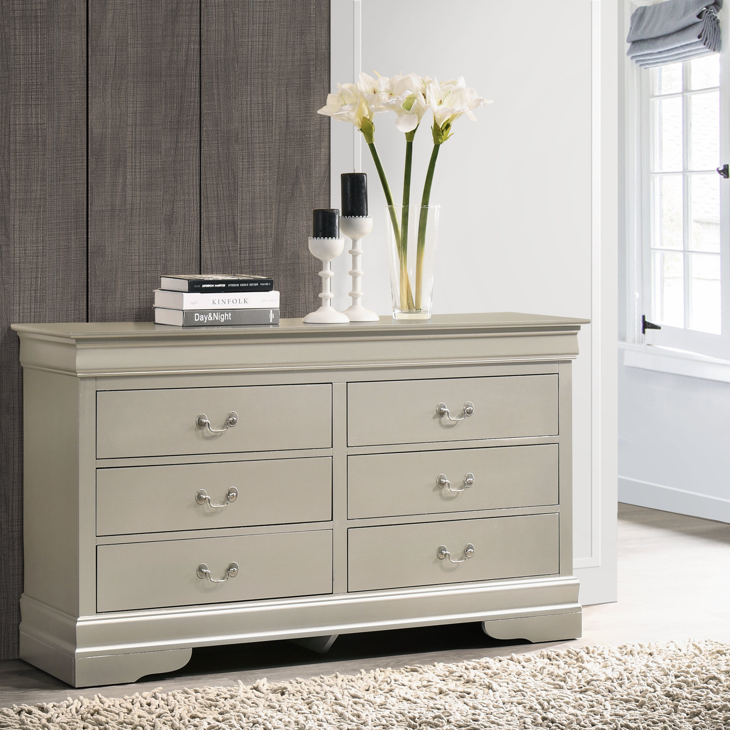 Glory Furniture LouisPhillipe G02103-D Dresser , Silver Champagne--1