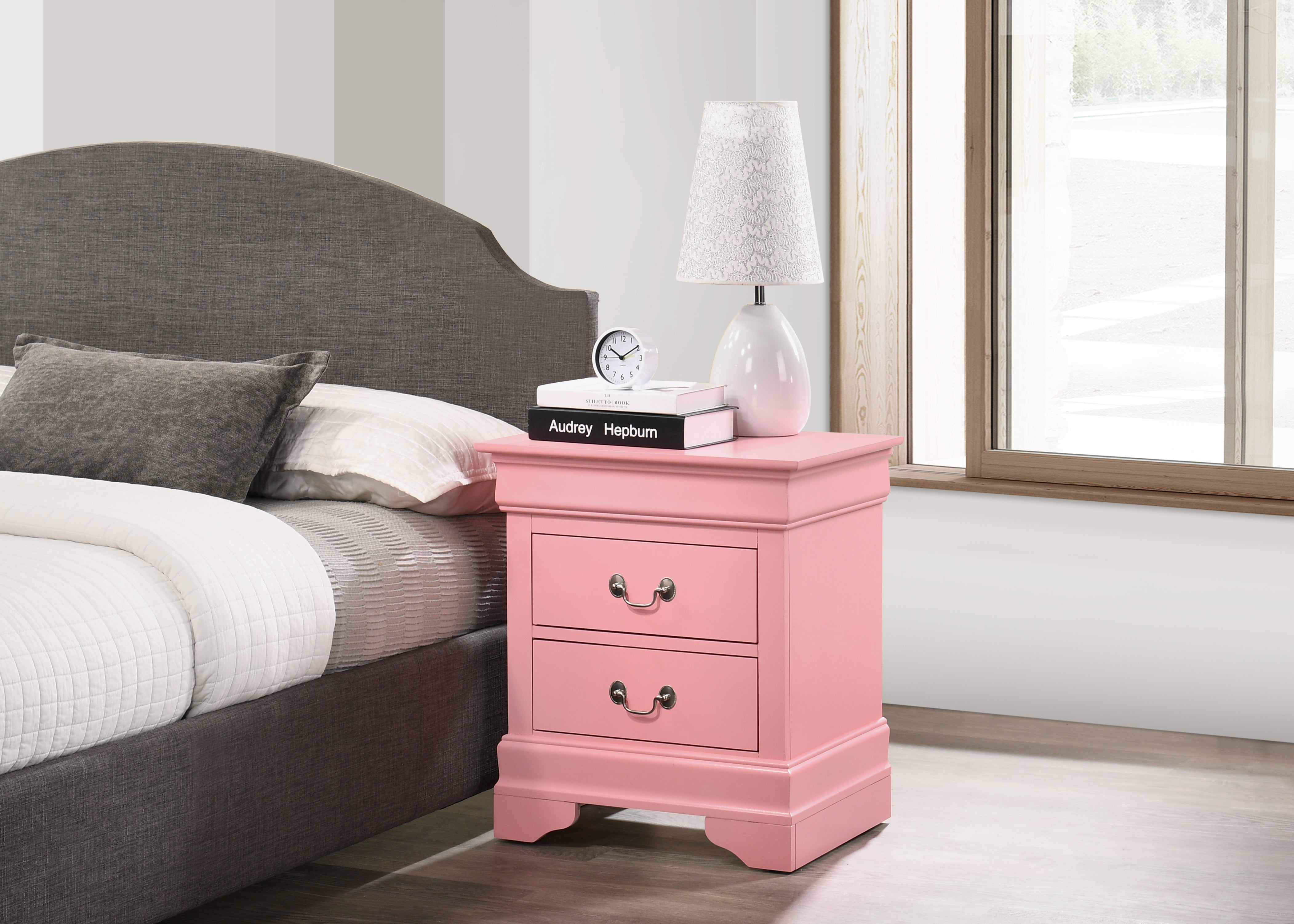 Glory Furniture LouisPhillipe G02104-N Nightstand , Pink--1