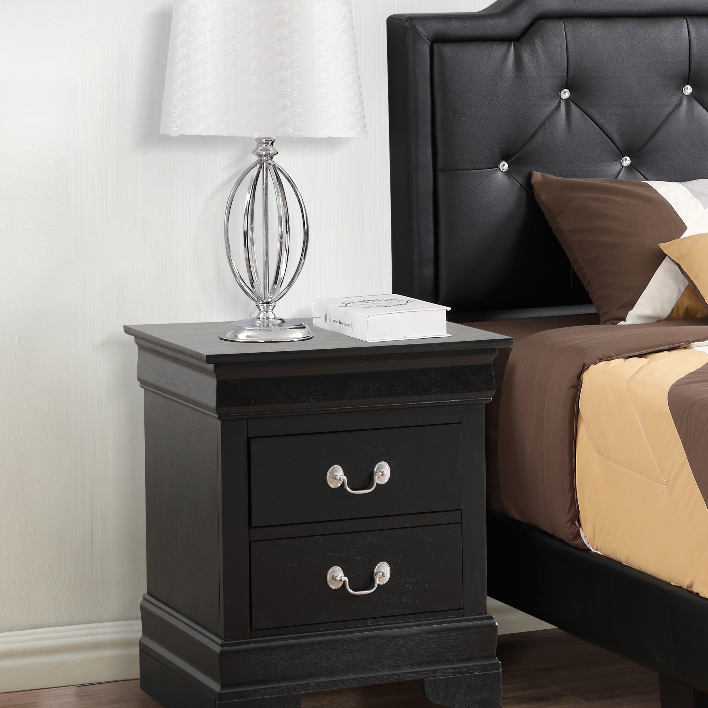 Glory Furniture LouisPhillipe G02150-N Nightstand , Black--1