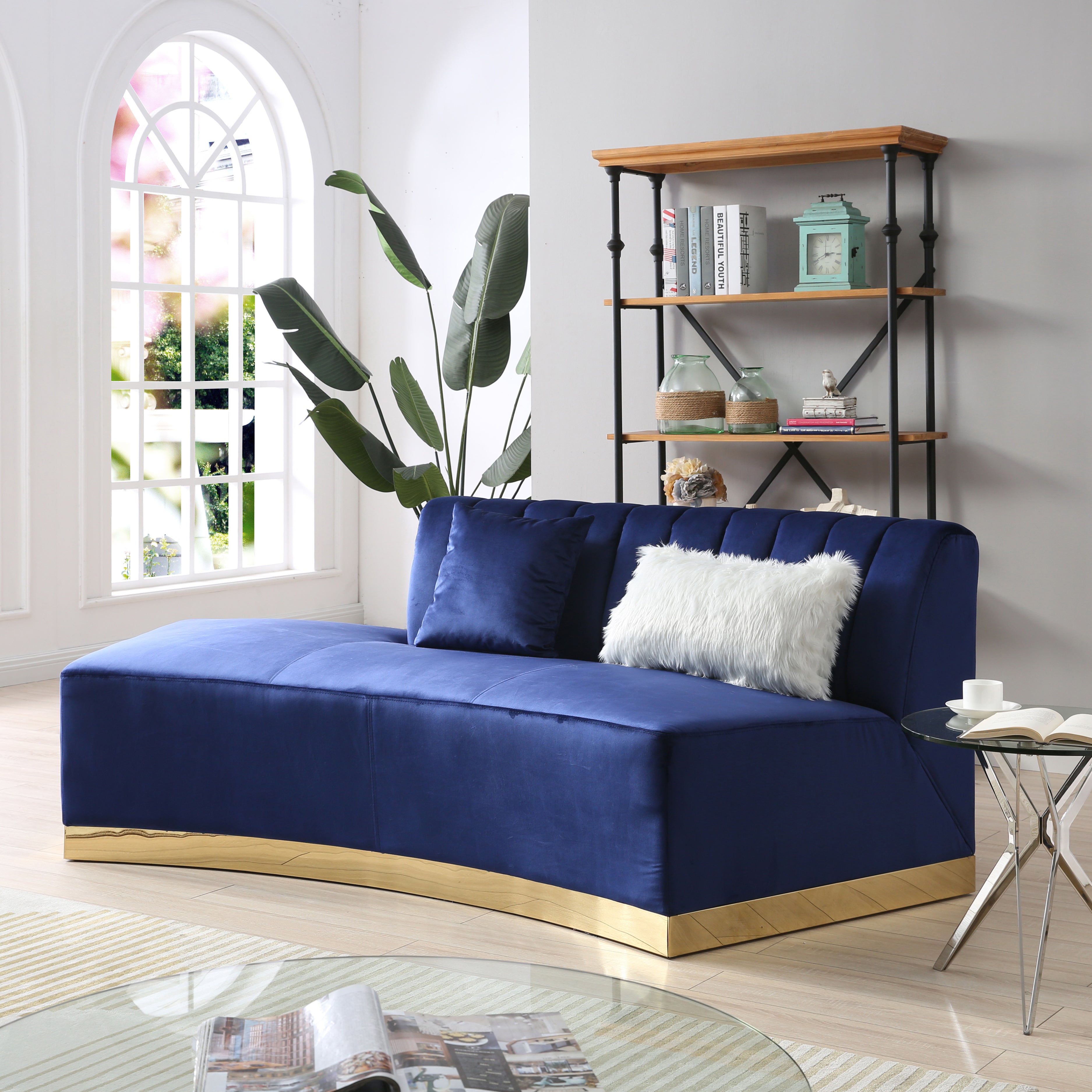 Glory Furniture Brentwood G0432-SCH Chaise , BLUE--1