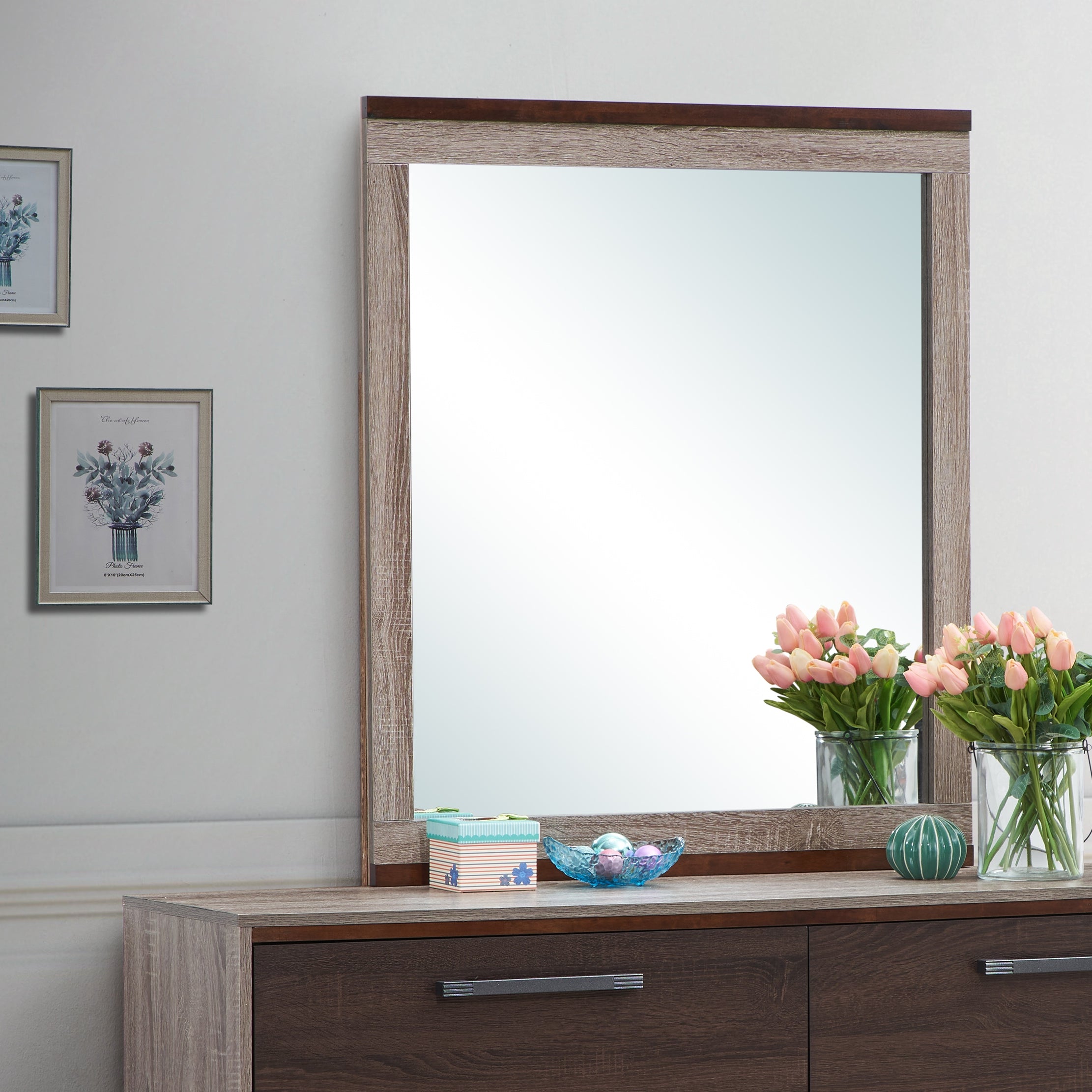 Glory Furniture Magnolia G1400-M Mirror , Gray/Brown--1