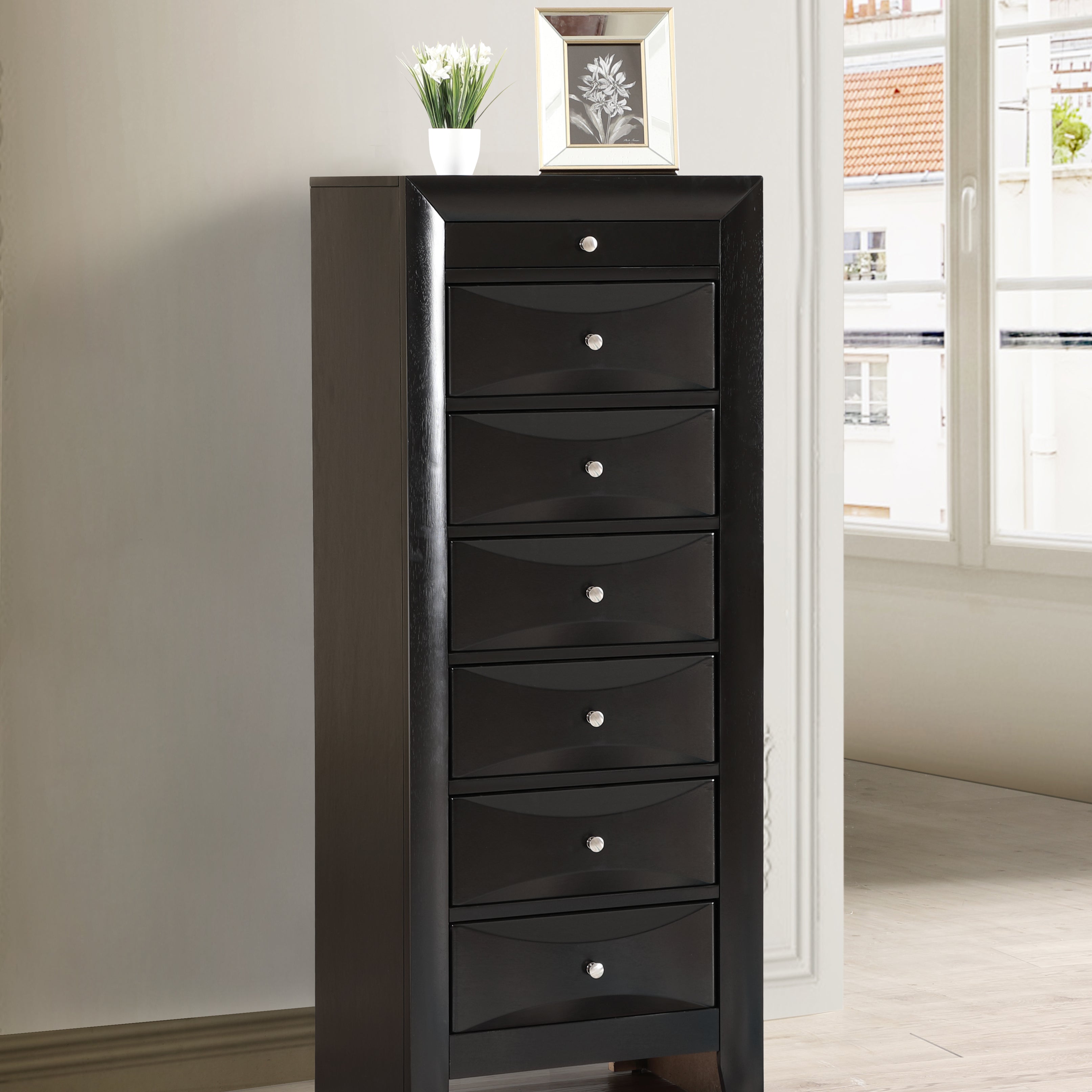 Glory Furniture Marilla G1500-LC 7 Drawer Lingerie Chest , Black--1