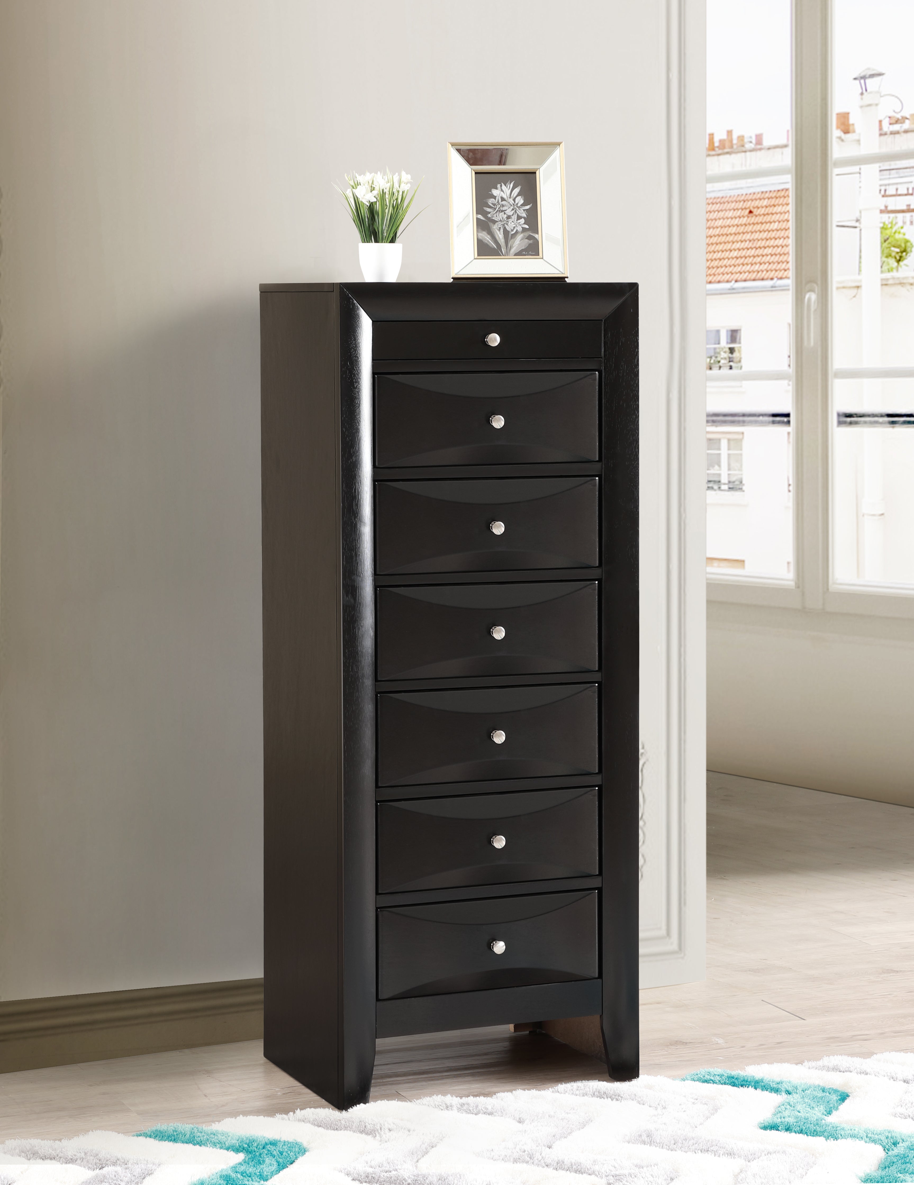 Glory Furniture Marilla G1500-LC 7 Drawer Lingerie Chest , Black--1