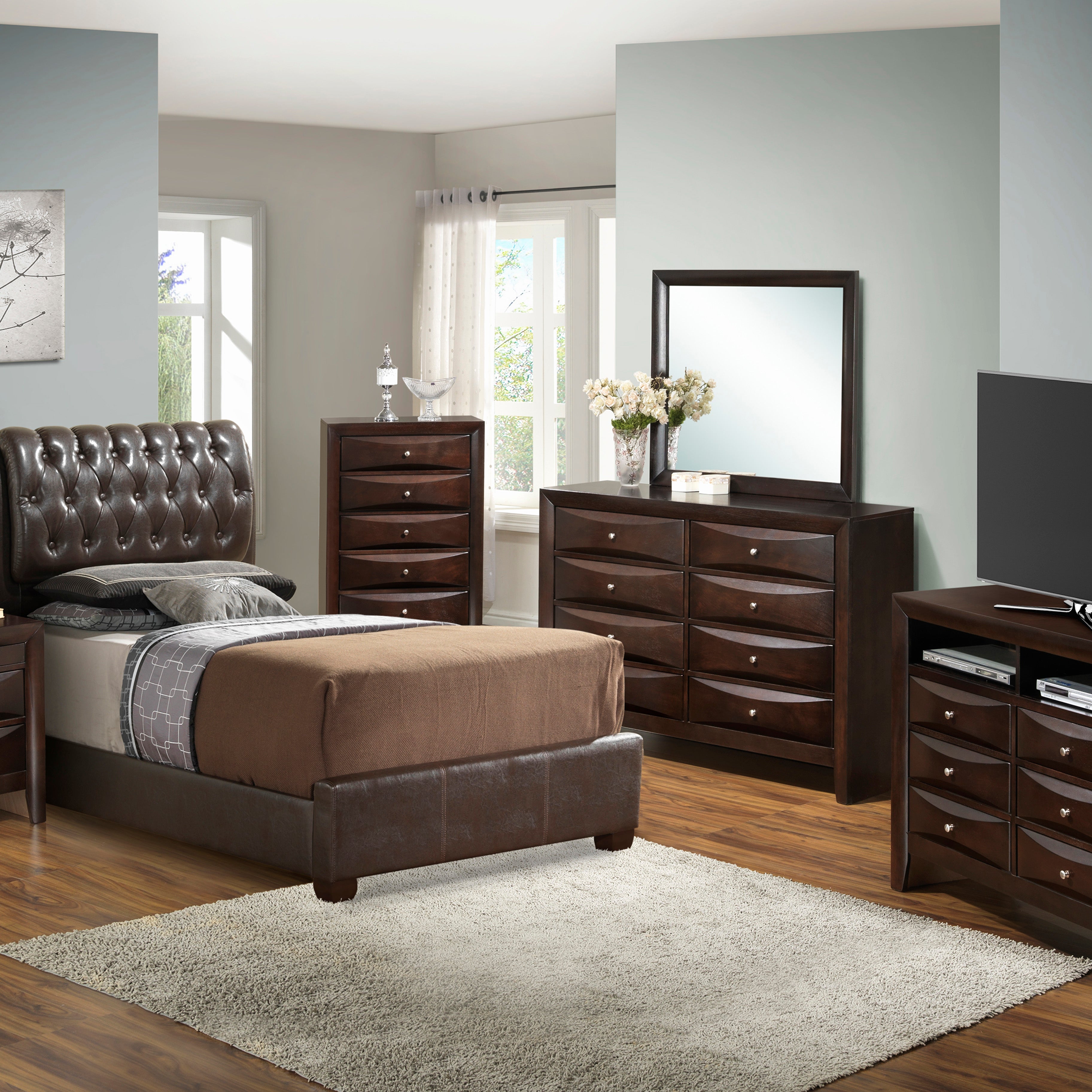 Glory Furniture Marilla G1550C-TB-UP Twin  Bed , DARK BROWN--2