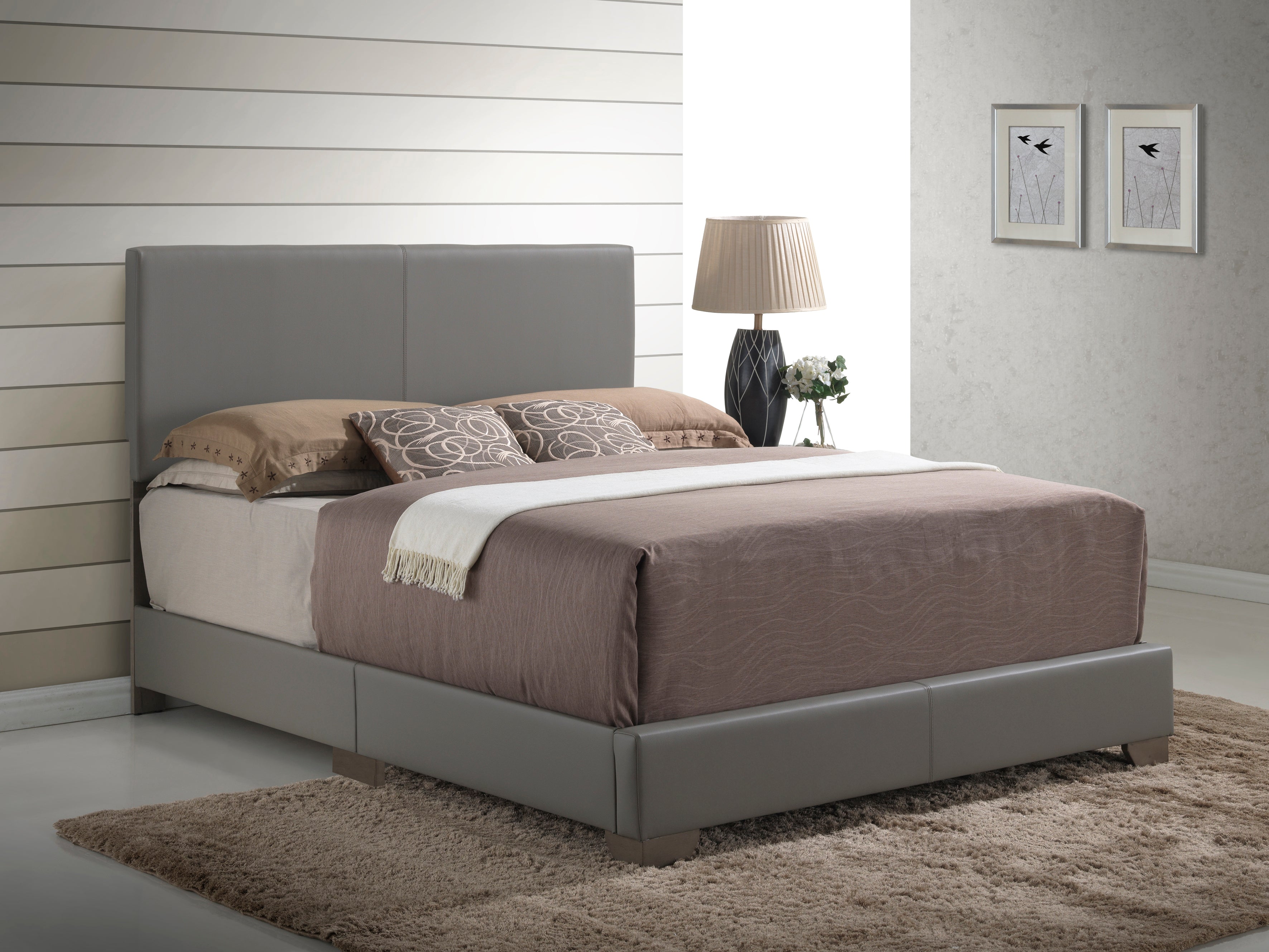 Glory Furniture Aaron G1805-FB-UP Full Bed , LIGHT GREY--1