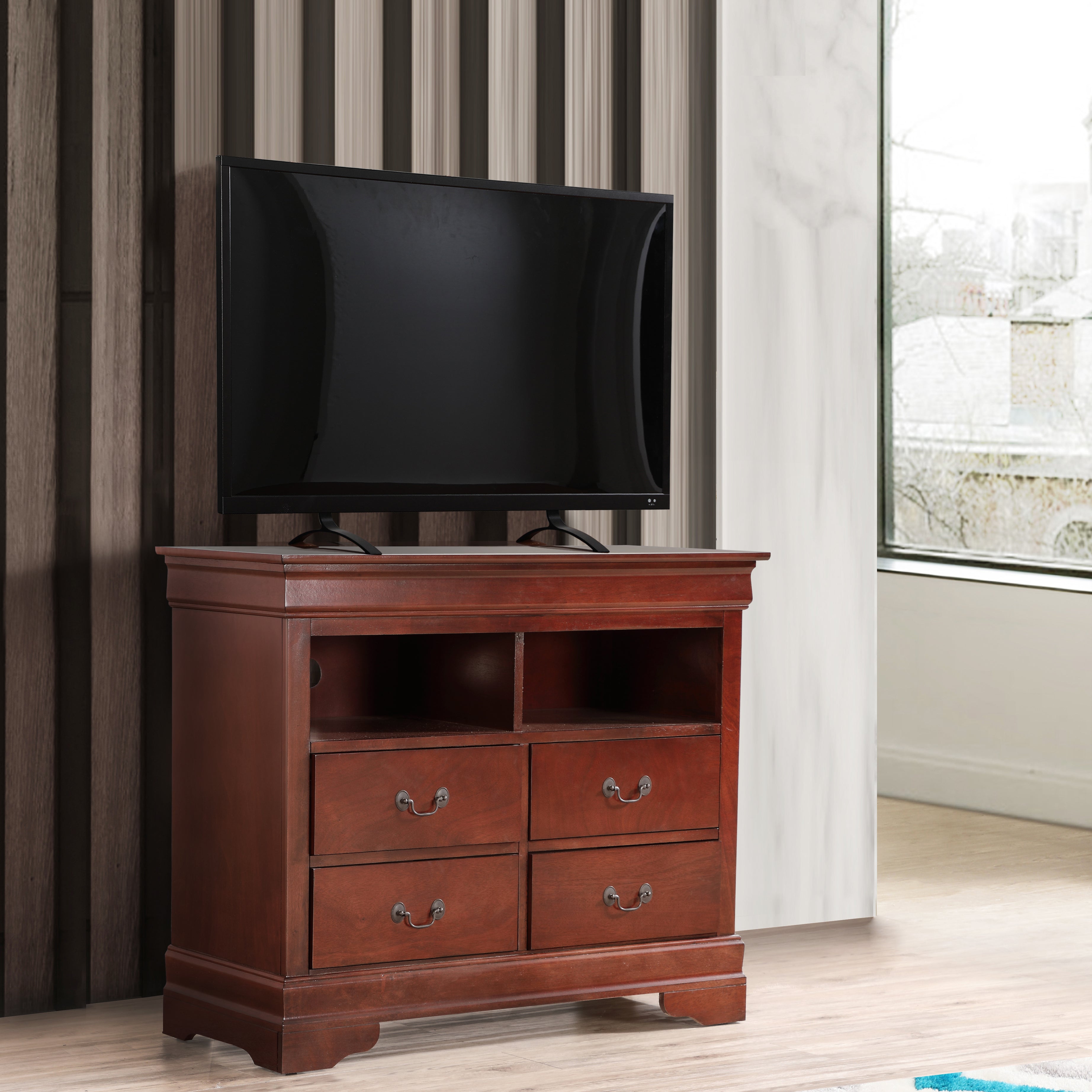 Glory Furniture Louis Phillipe G3100-TV Media Chest , Cherry--1