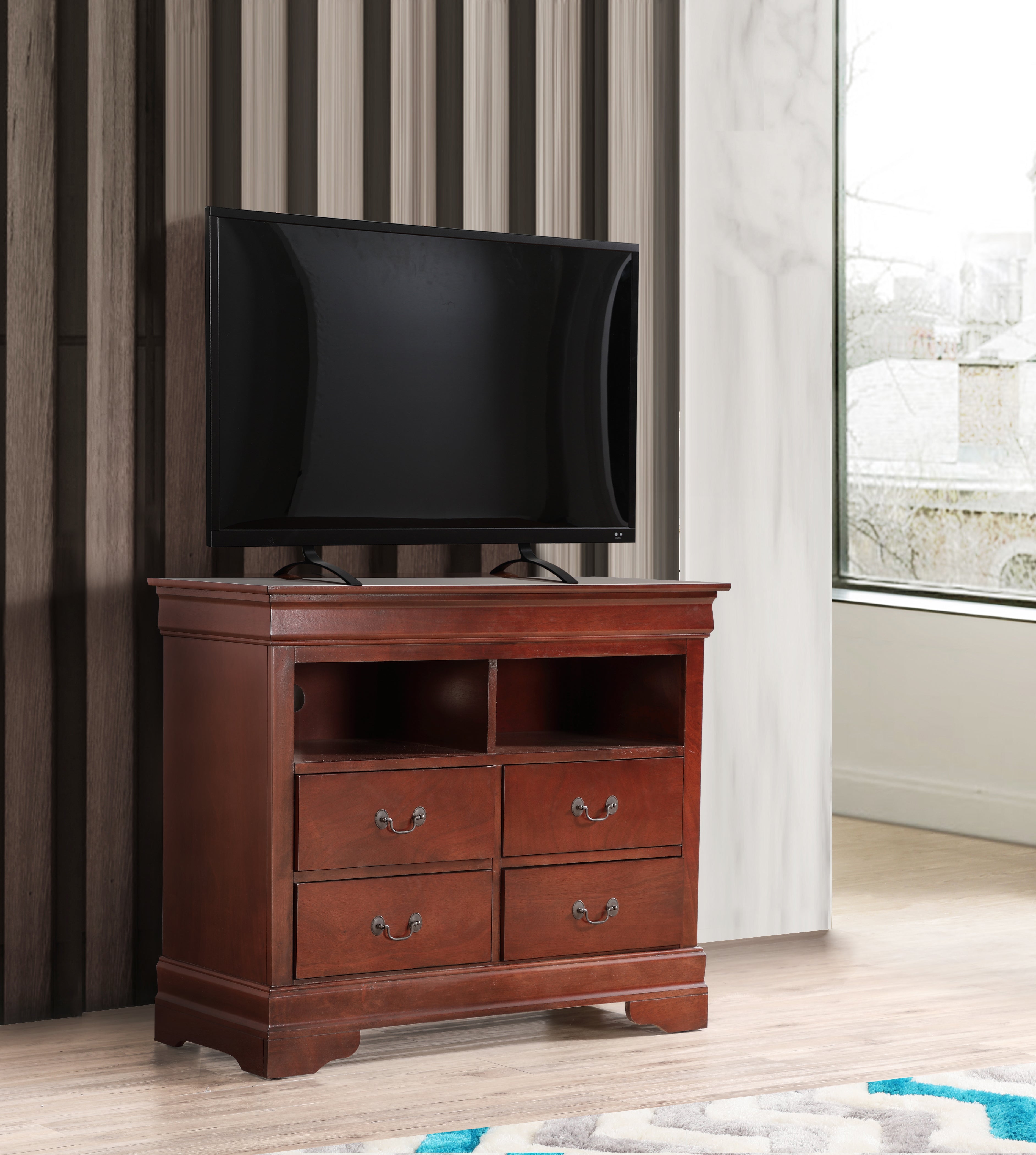 Glory Furniture Louis Phillipe G3100-TV Media Chest , Cherry--1