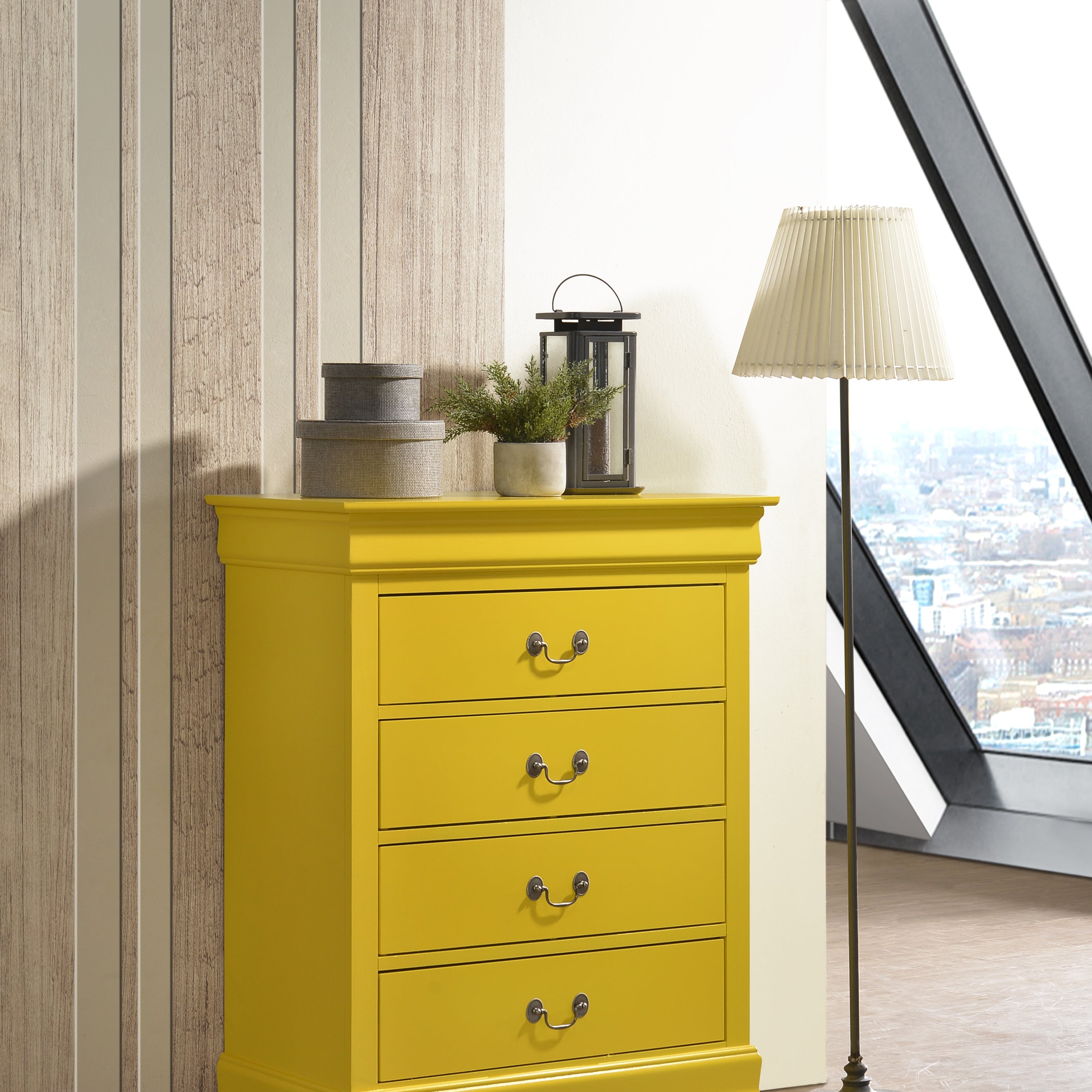 Glory Furniture Louis Phillipe G3102-BC 4 Drawer Chest , Yellow--1