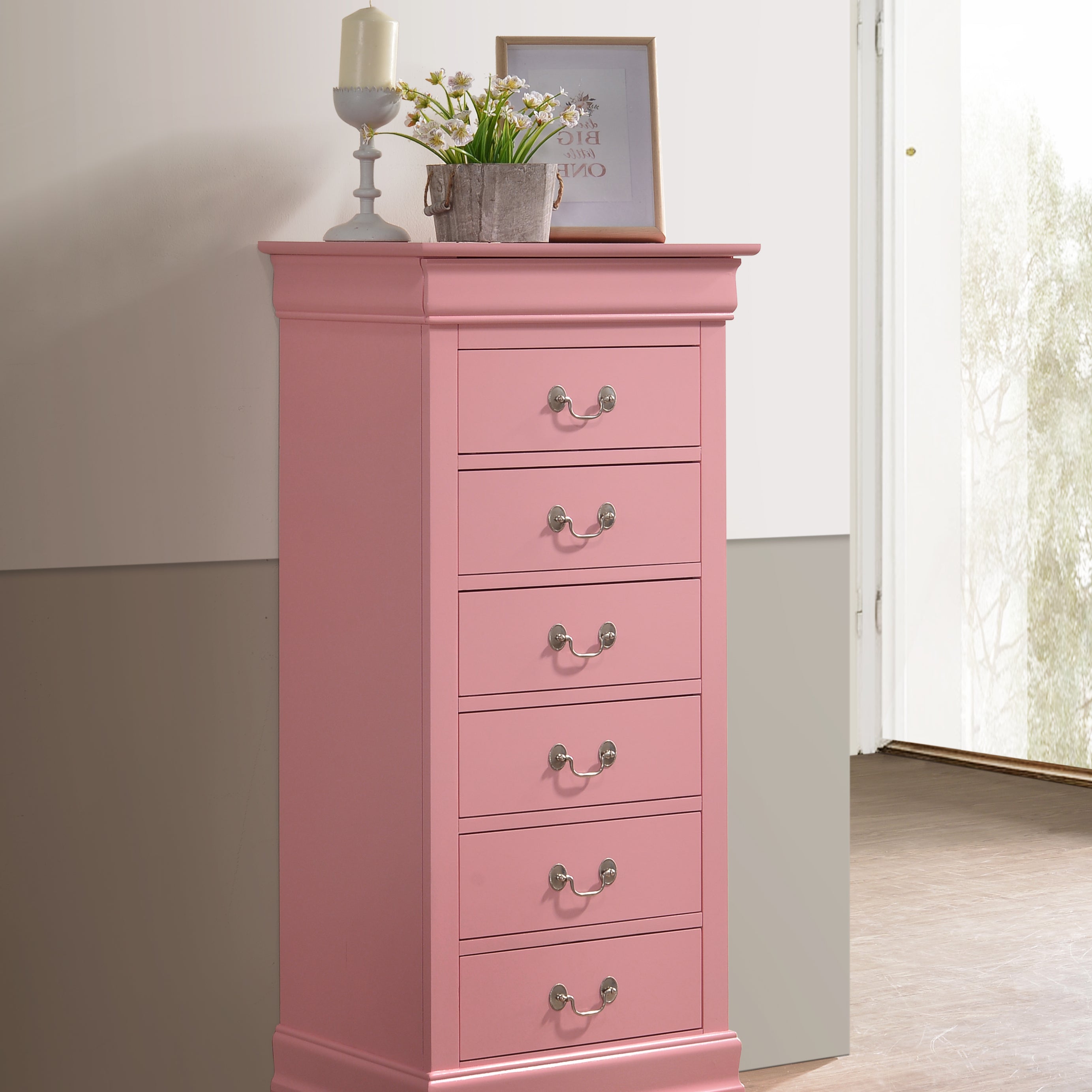 Glory Furniture Louis Phillipe G3104-LC Lingerie Chest , Pink--1