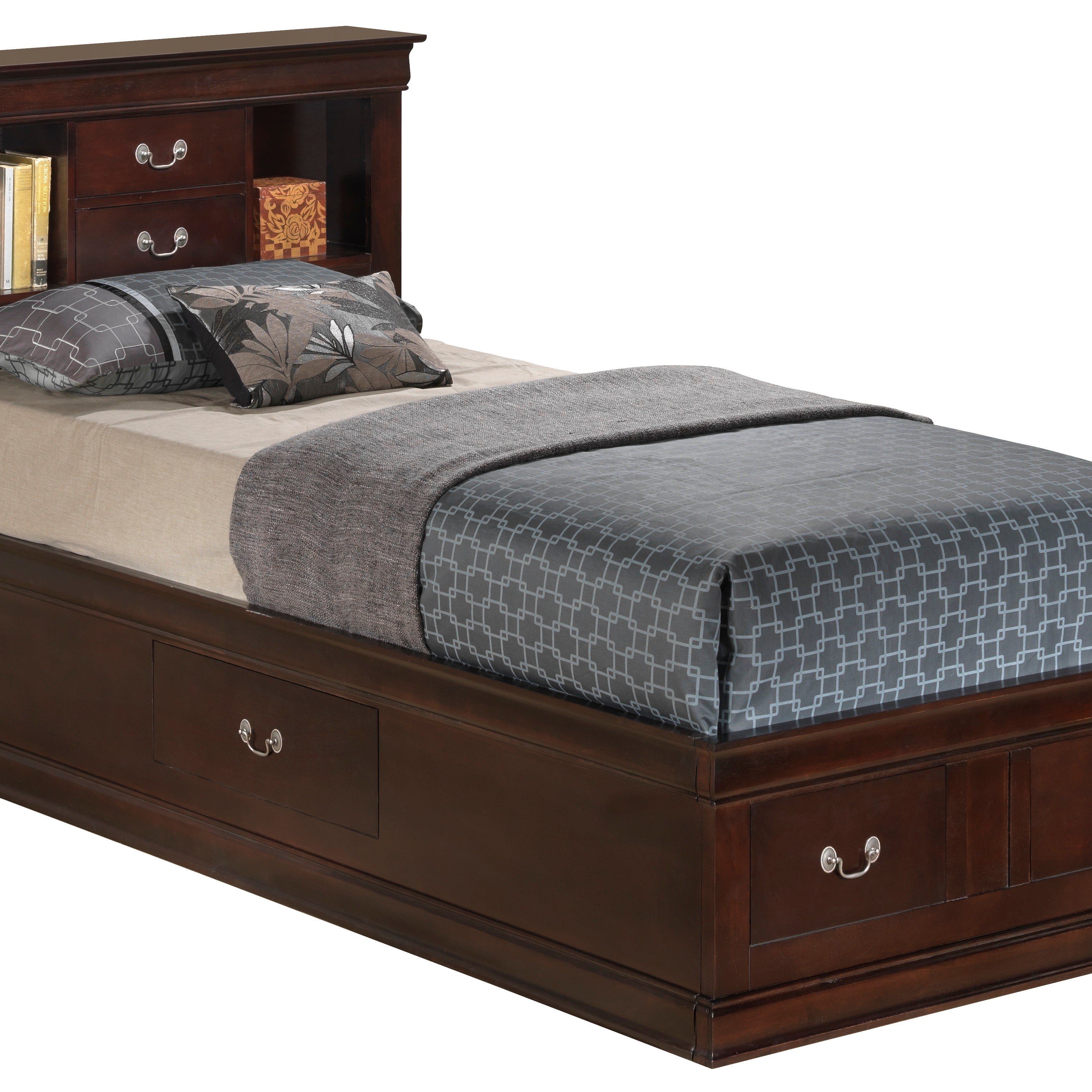 Glory Furniture Louis Phillipe G3125B-TSB Twin Storage Bed , Cappuccino--1