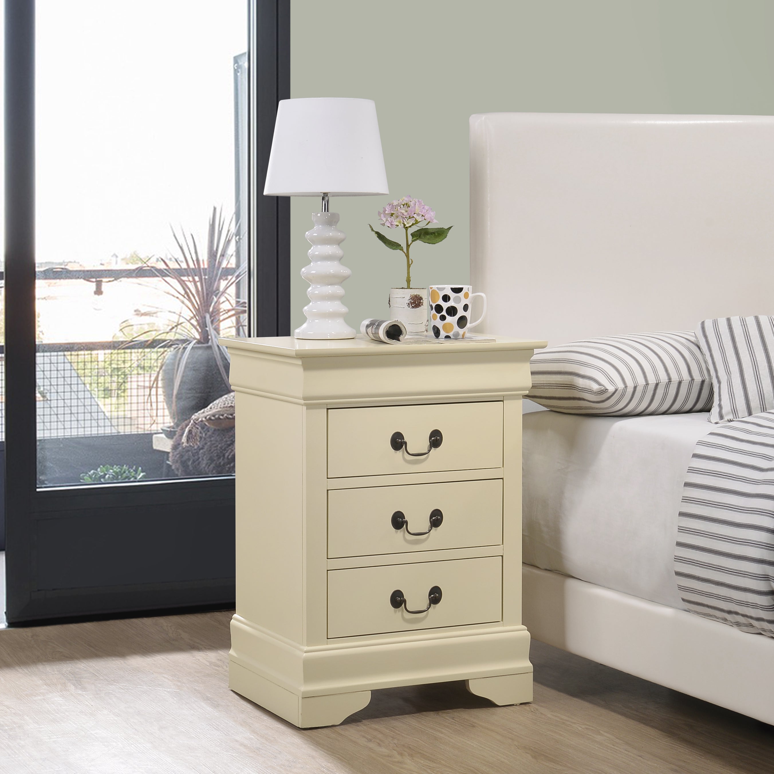 Glory Furniture Louis Phillipe G3175-3N 3 Drawer Nightstand , Beige--1